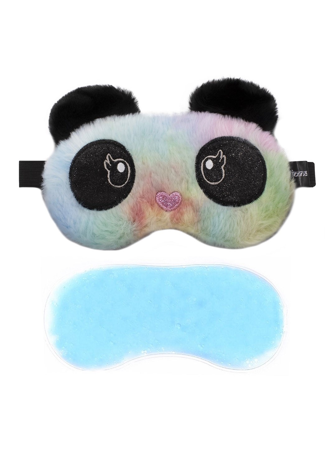

JENNA Fur Panda Sleeping Eye Mask With Ice Gel, Black