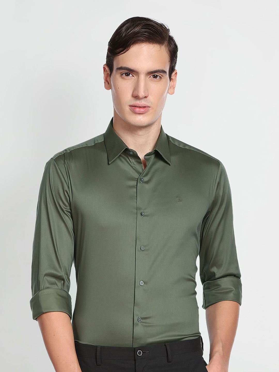 

Arrow New York Men Slim Fit Casual Cotton Shirt, Green