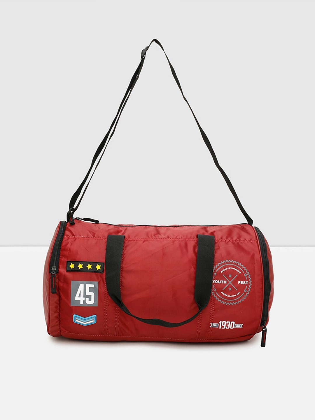 

max Men Printed Duffel Bag, Maroon