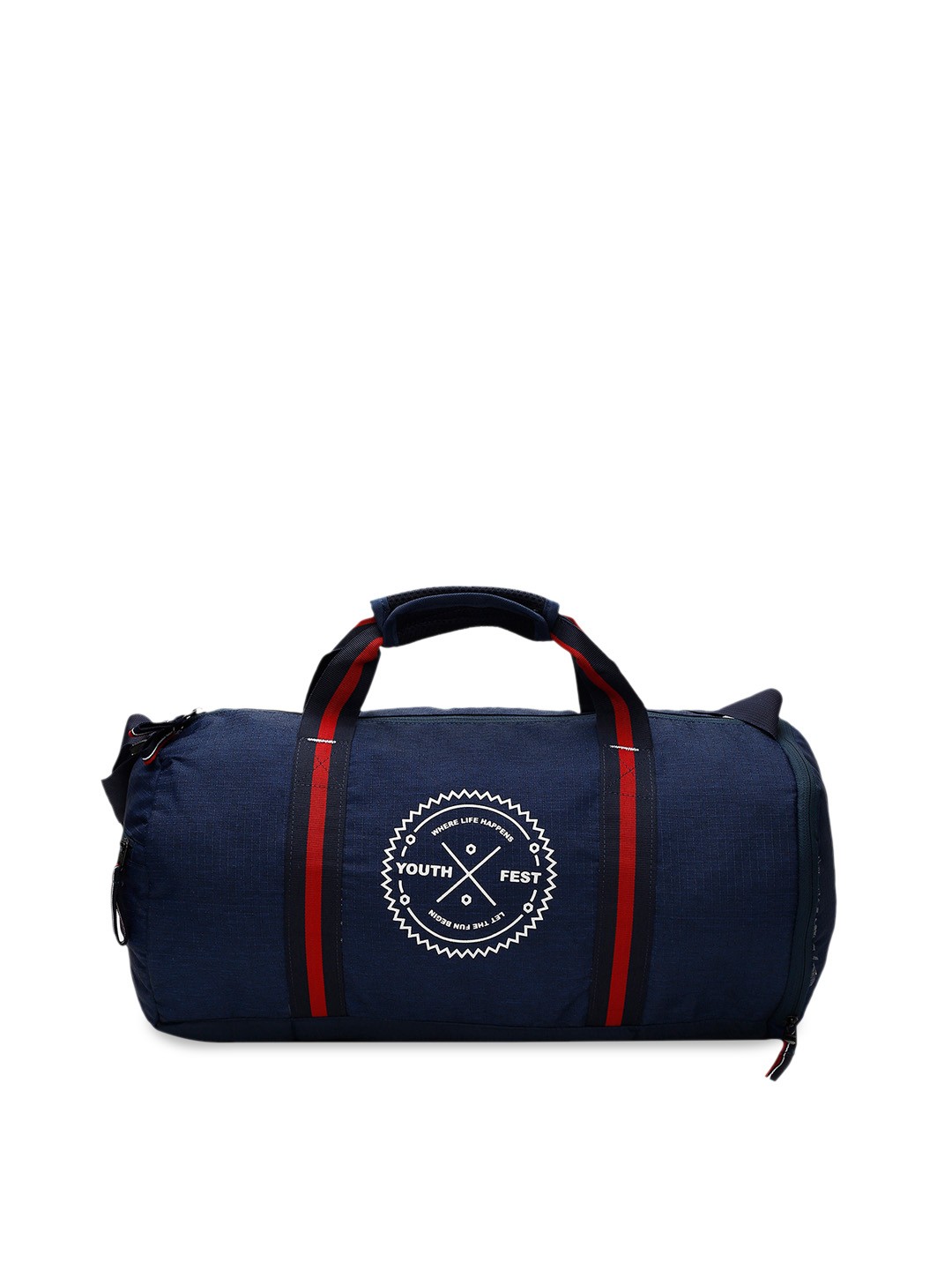 

max Men Graphic Printed Duffel Bag, Blue