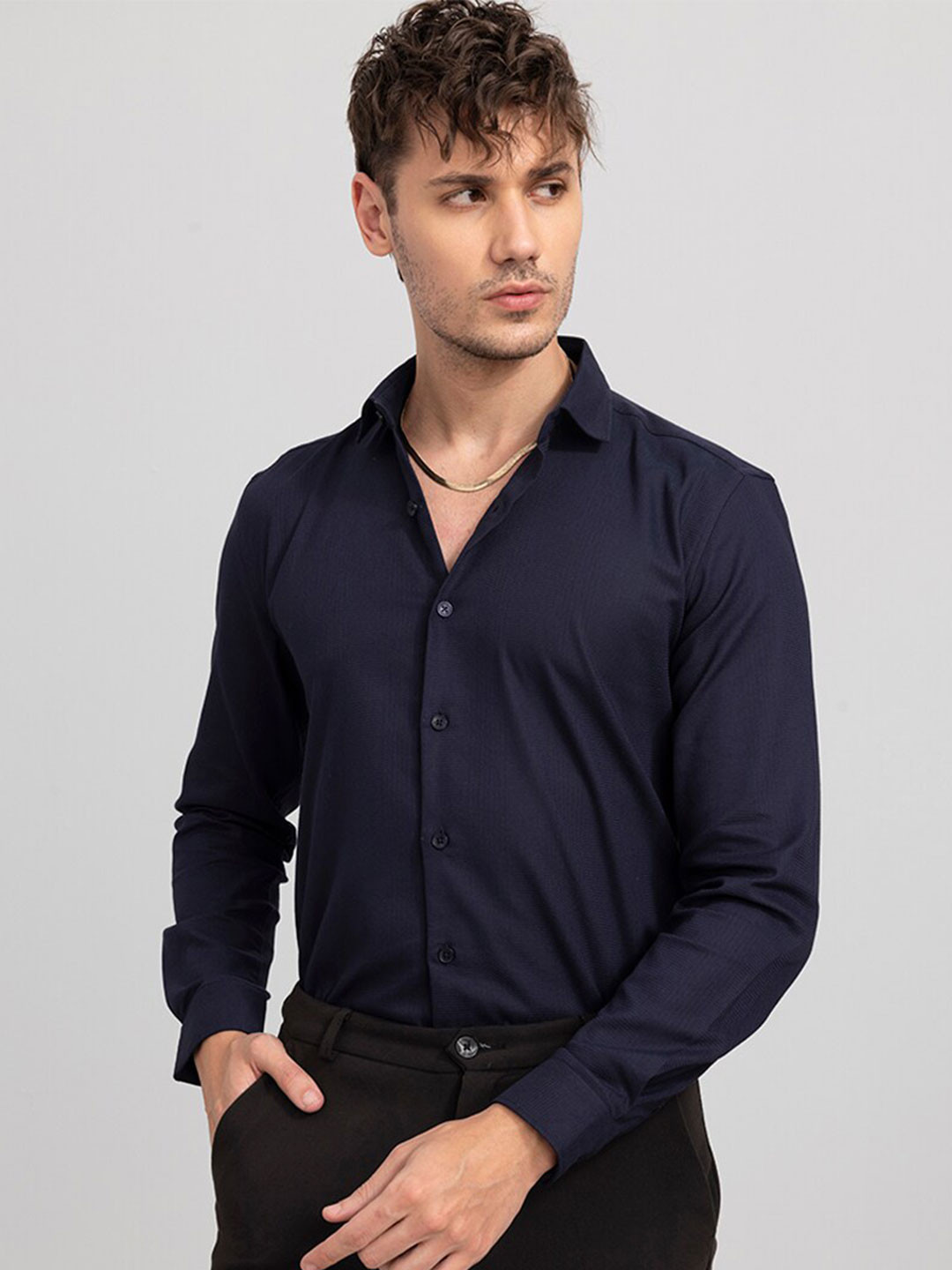 

Snitch Slim Fit Casual Cotton Shirt, Blue
