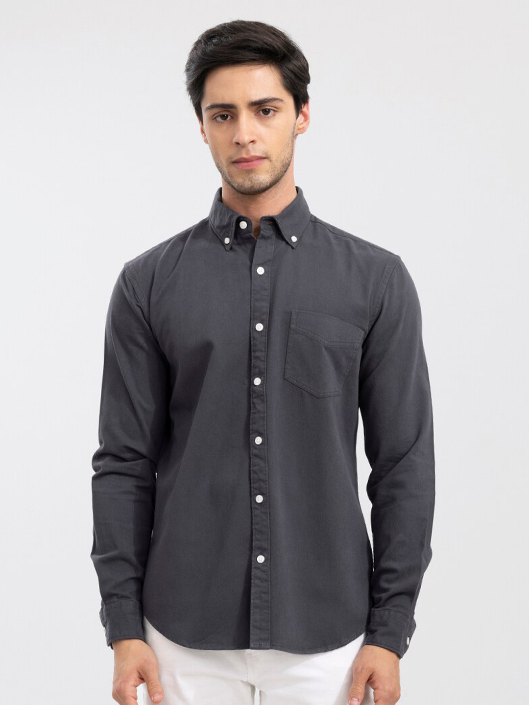 

Snitch Men Grey Slim Fit Casual Shirt