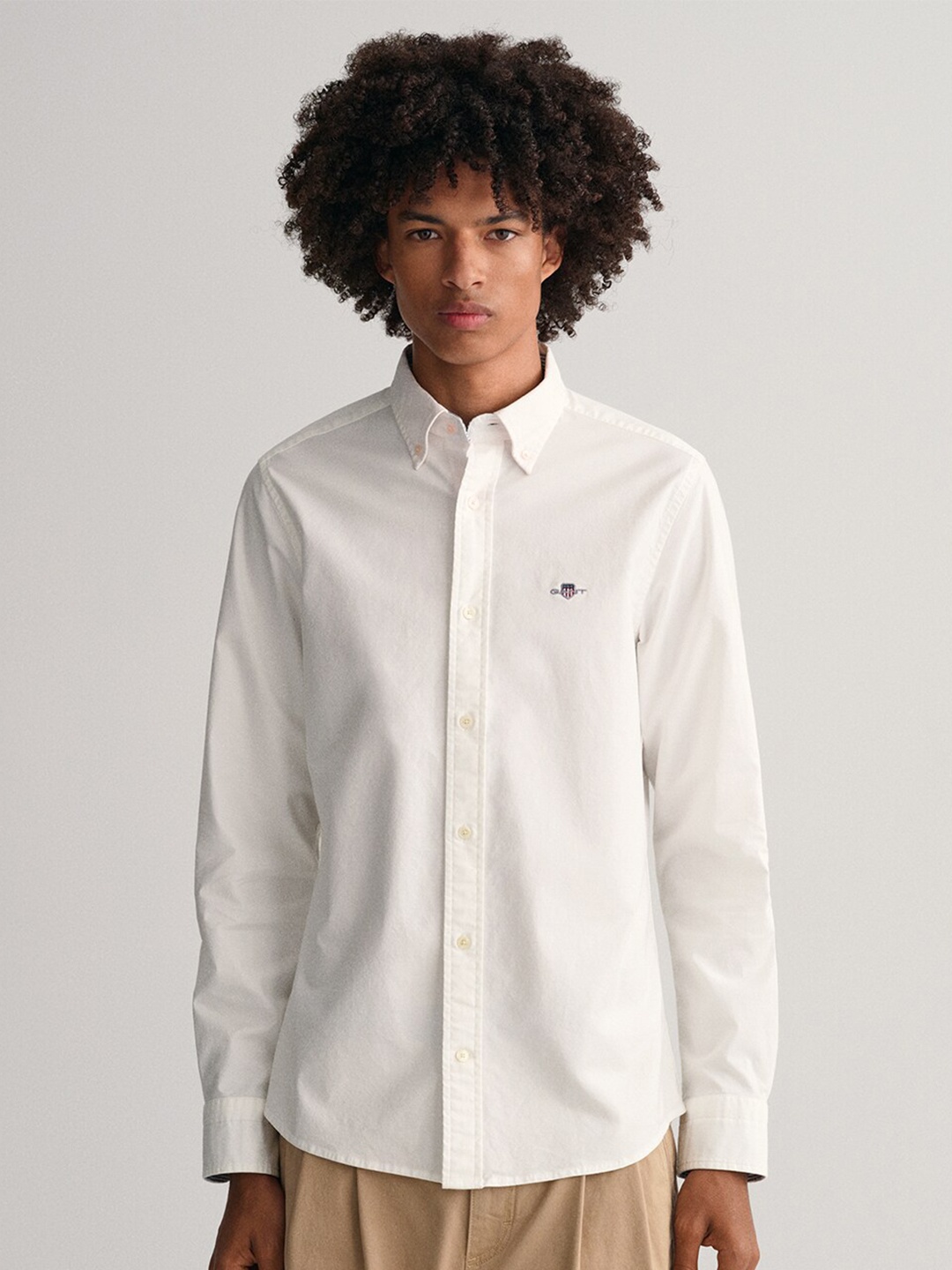 

GANT Men Comfort Slim Fit Oxford Cotton Casual Shirt, White
