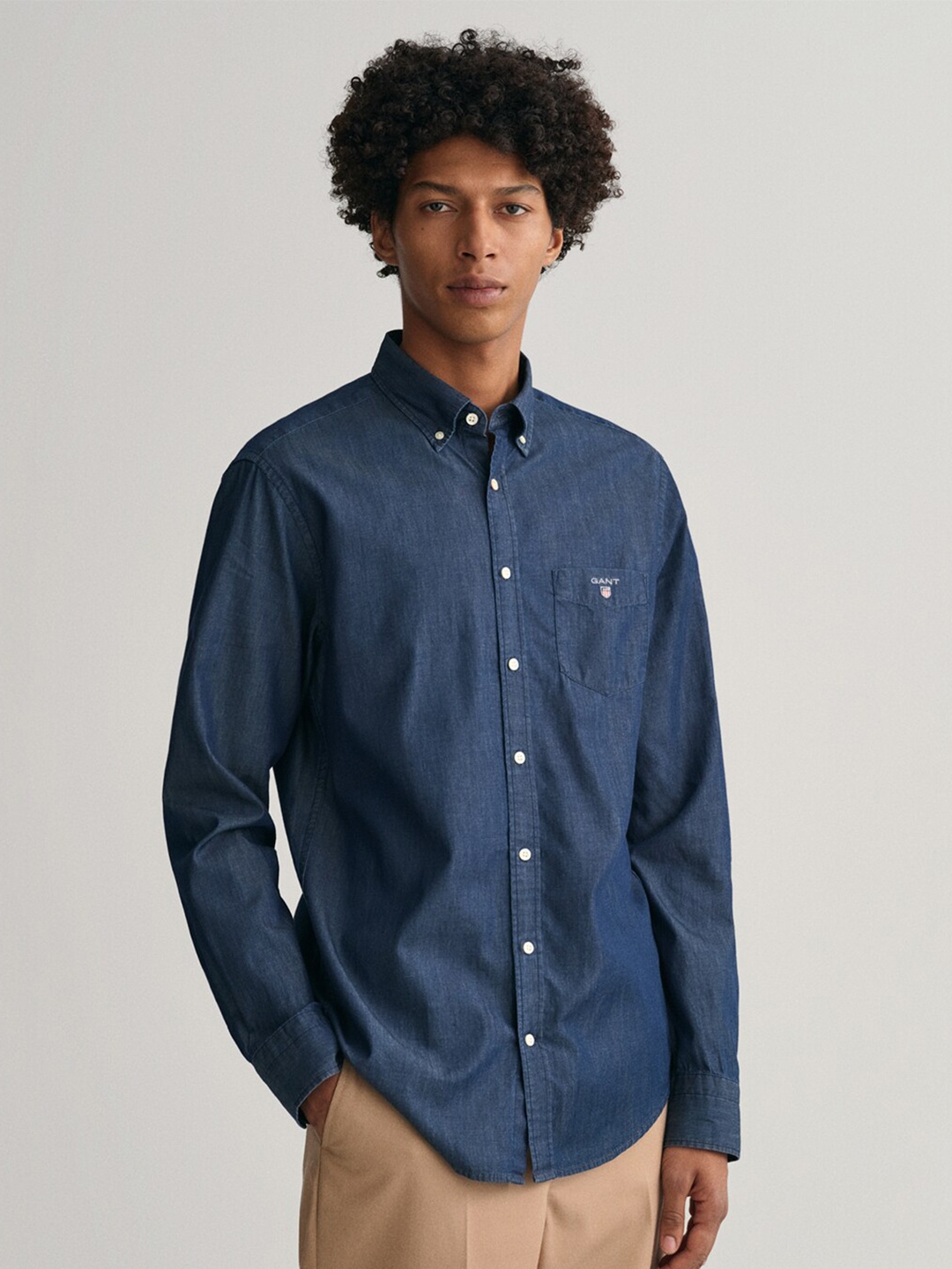 

GANT Men Comfort Cotton Casual Shirt, Navy blue