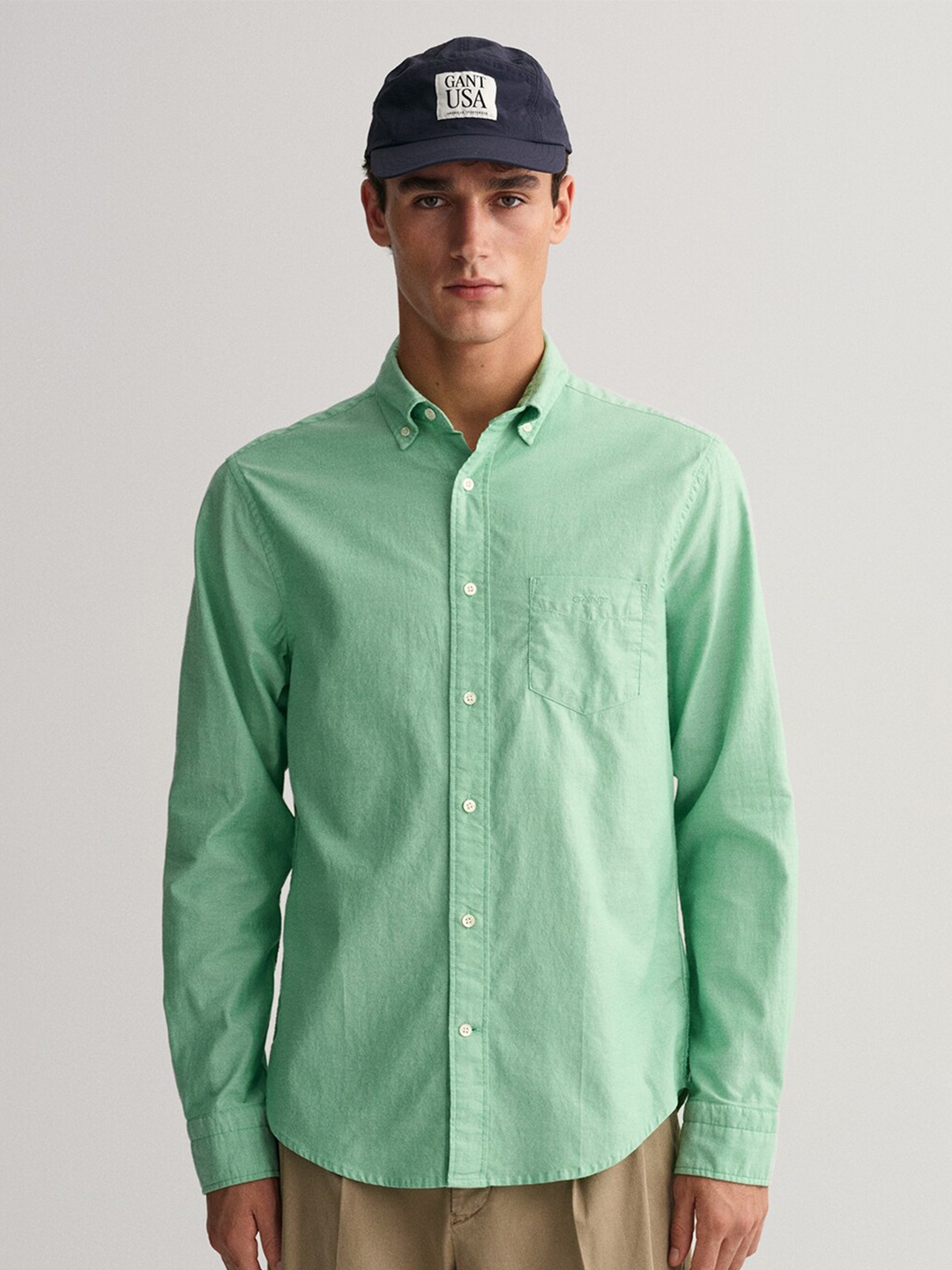 

GANT Men Comfort Cotton Casual Shirt, Green