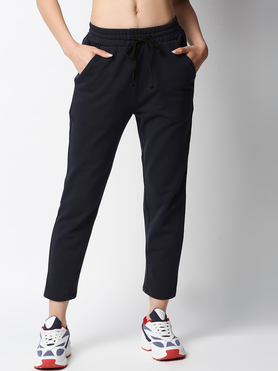

Disrupt Women Comfort Tapered Fit Trousers, Navy blue