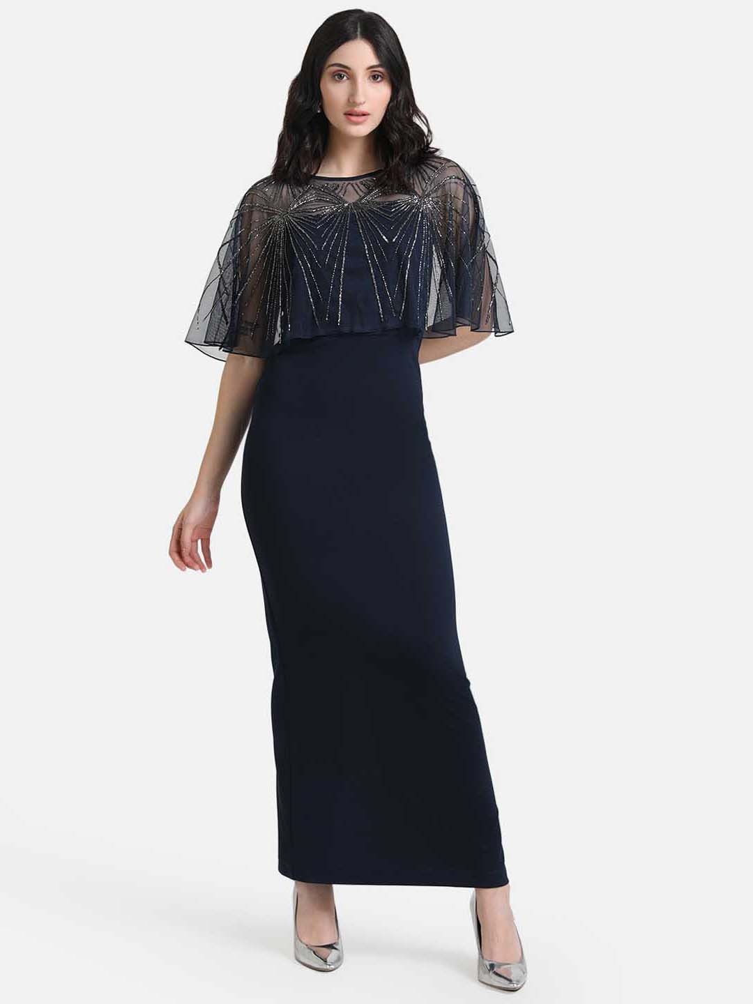 

Kazo Embellished Maxi Sheath Dress, Navy blue