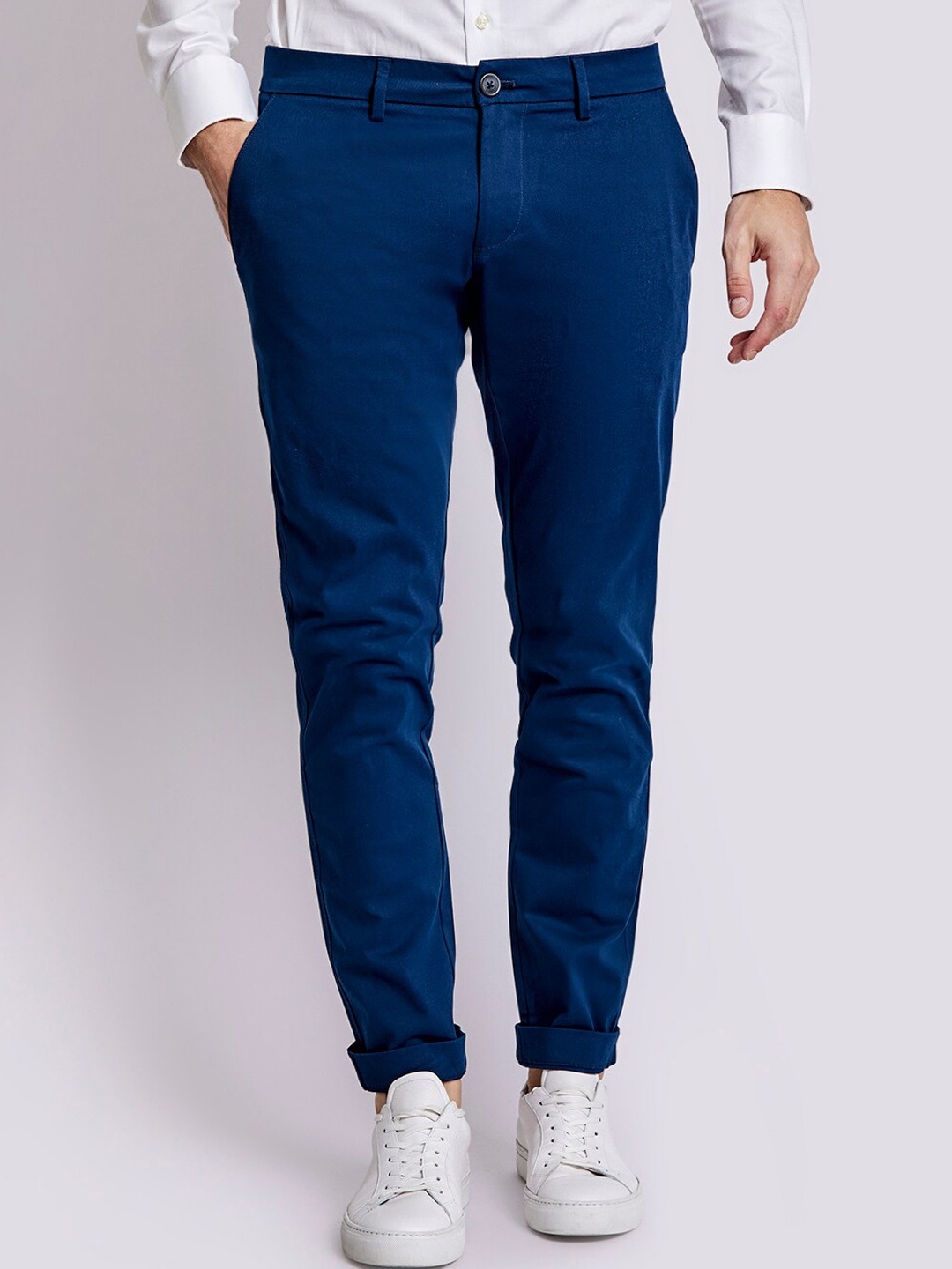 

Bruun & Stengade Men Blue Slim Fit Chinos Trousers