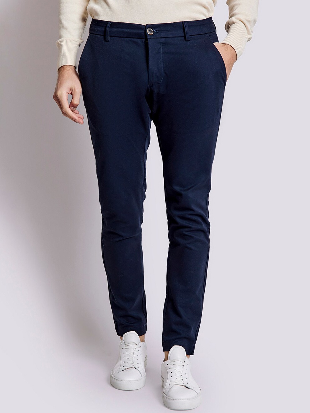 

Bruun & Stengade Men Slim Fit Chinos Trousers, Navy blue