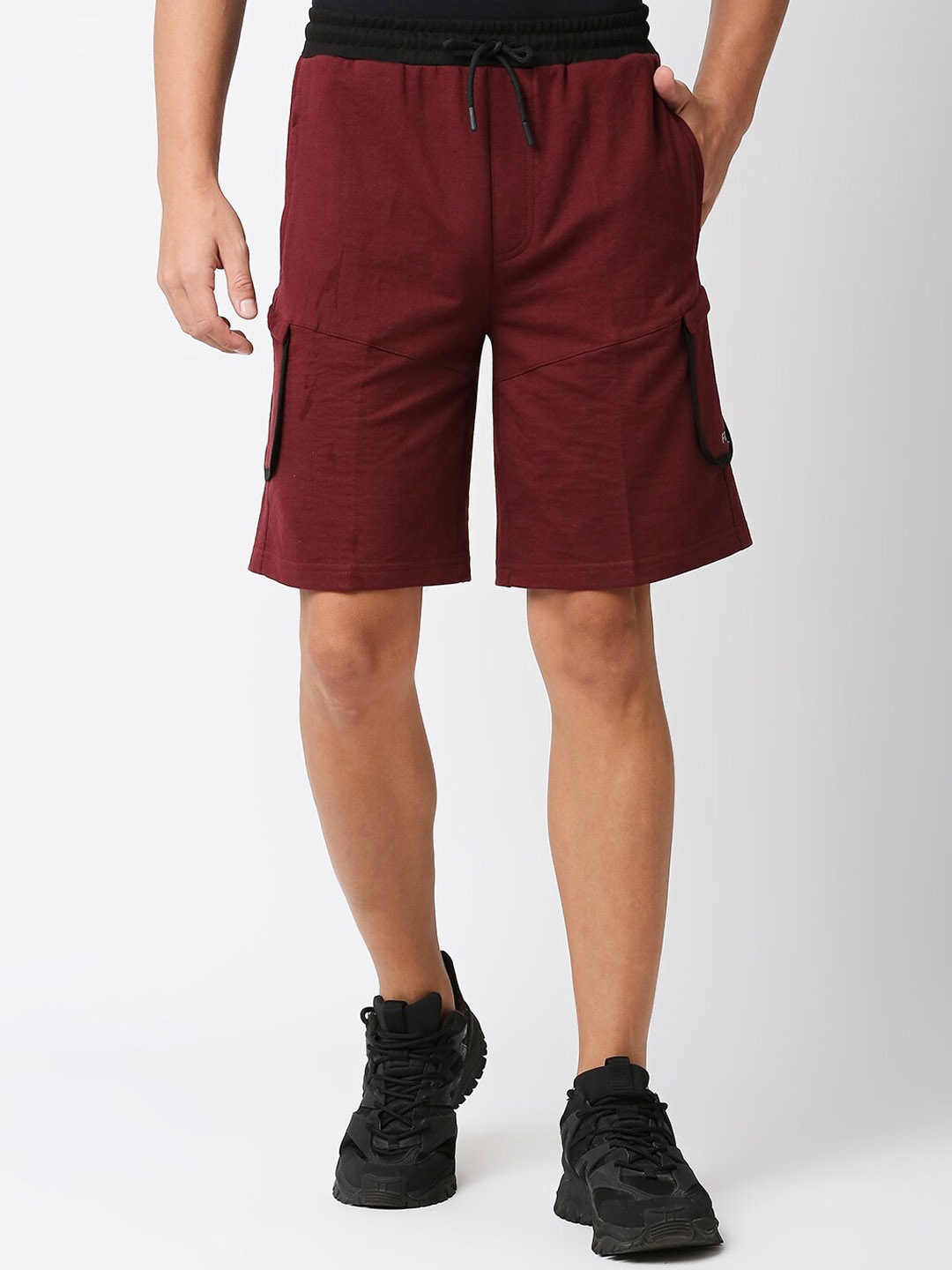 

FiTZ Men Slim Fit Outdoor Terry Sports Shorts, Maroon