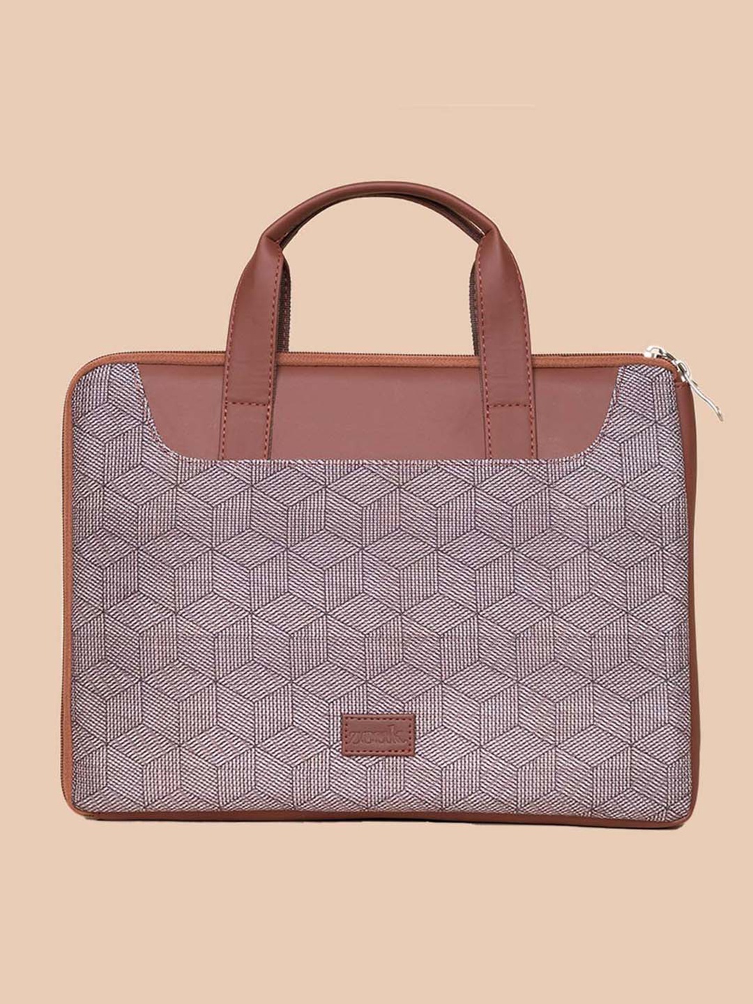 

ZOUK Women Tan & Grey Printed Jute Laptop Sleeve