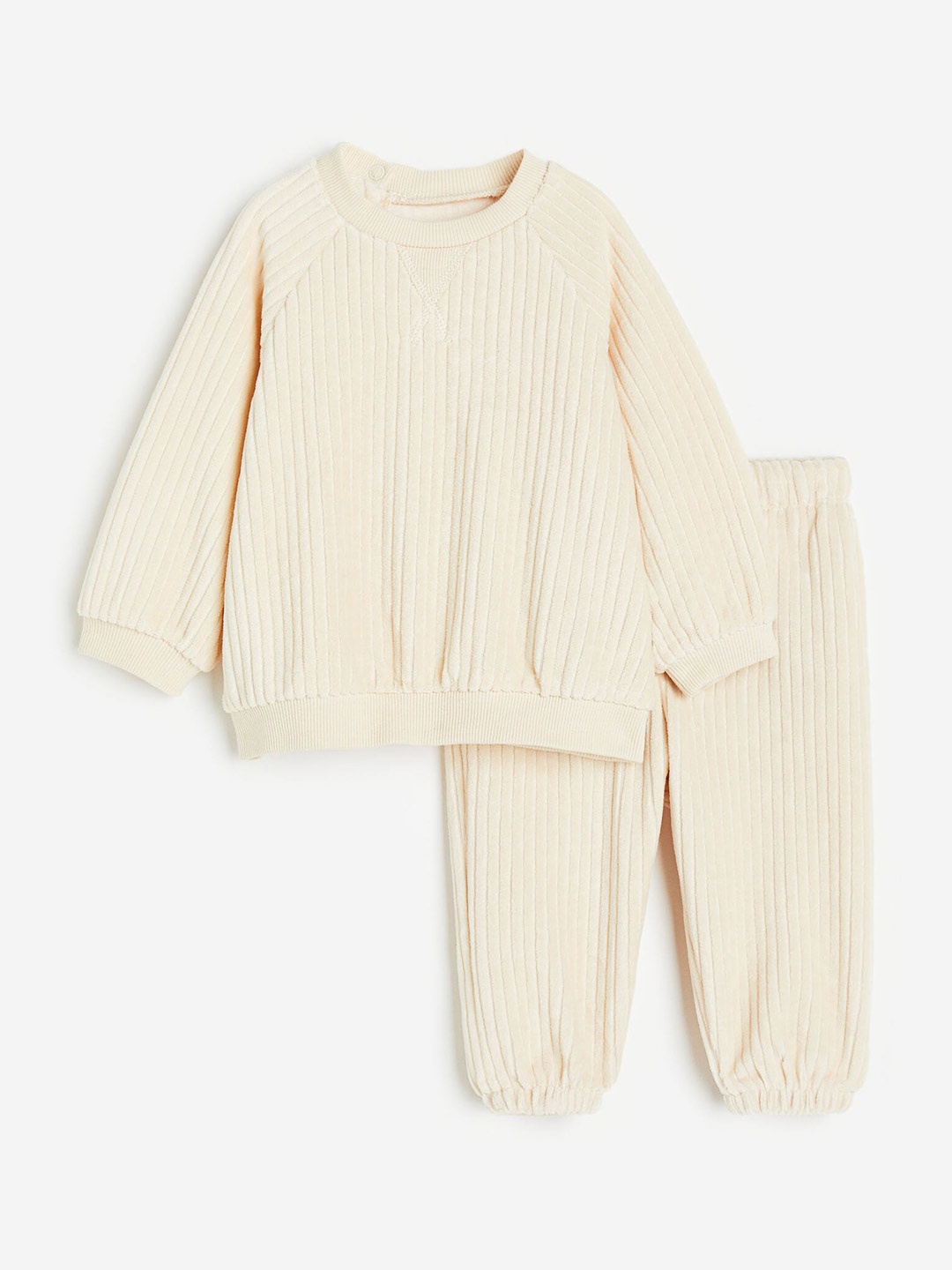 

H&M Boys 2-Piece Velour Set, Beige