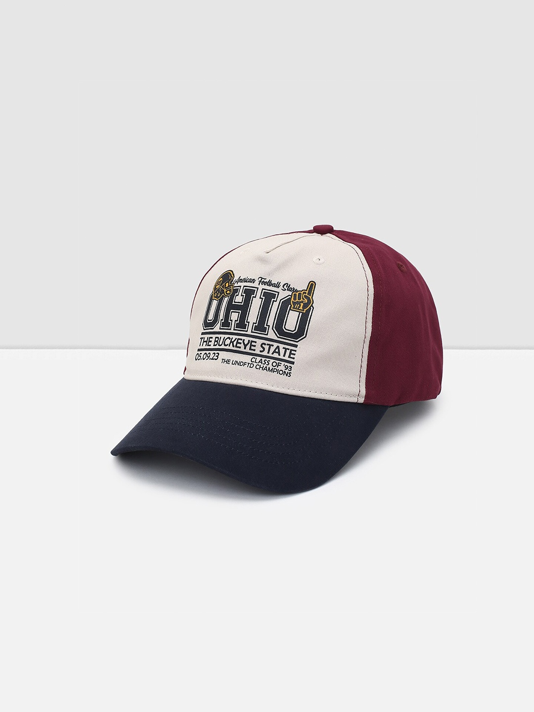 

max Men Printed Pure Cotton Baseball Cap, Blue