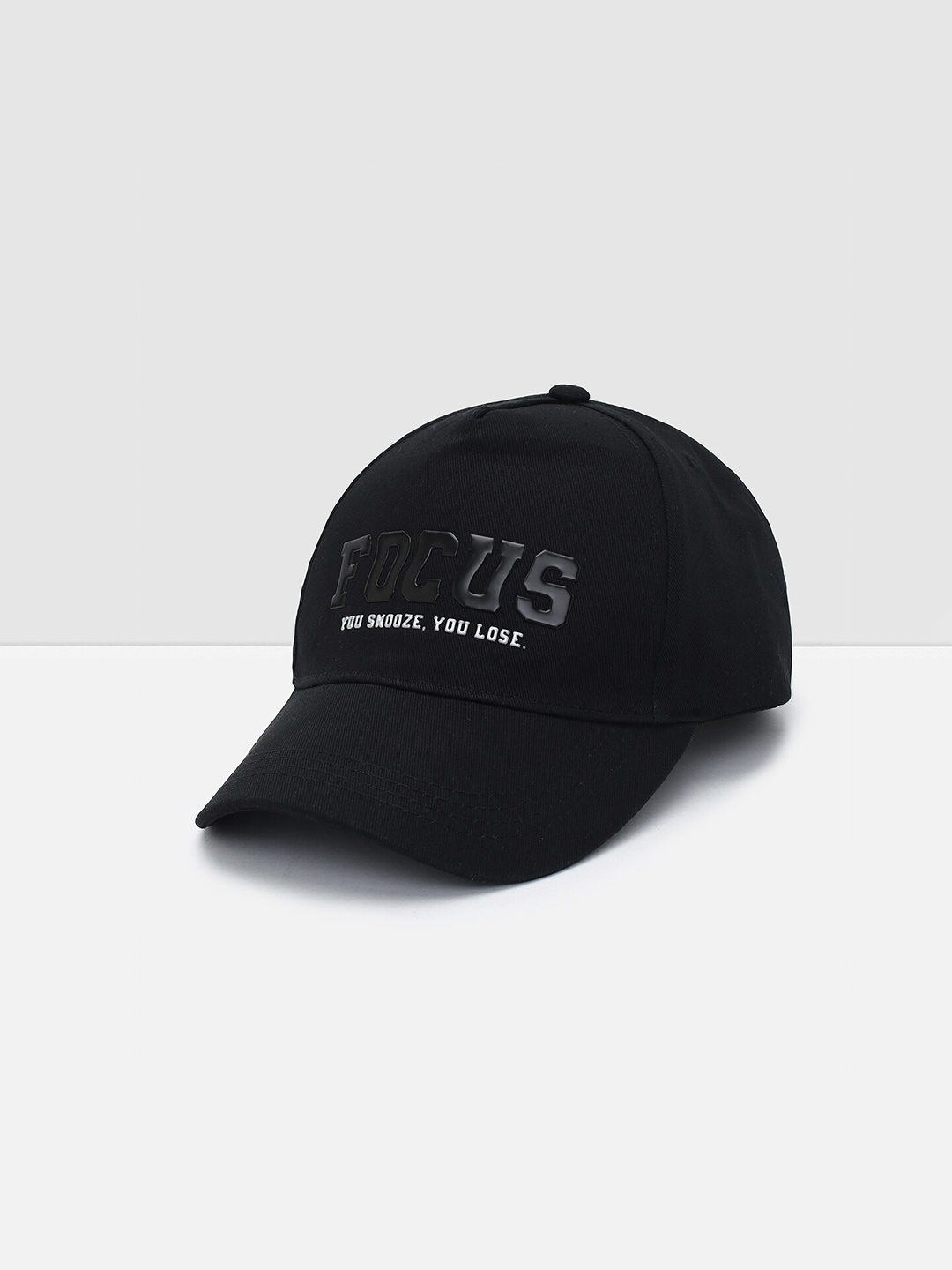 

max Men Printed Pure Cotton Baseball Cap, Black