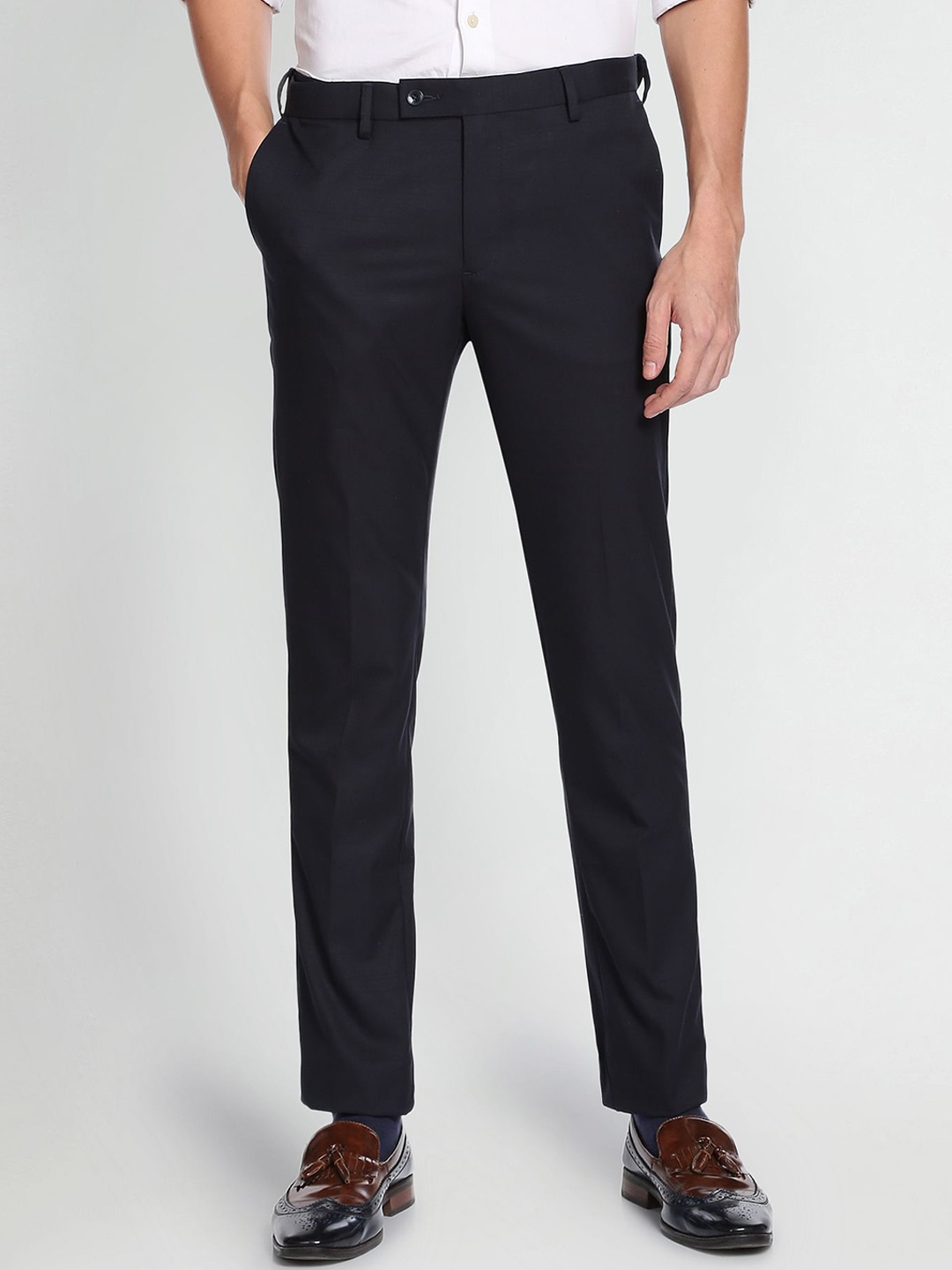 

Arrow Men Twill Tailored Formal Trousers, Blue