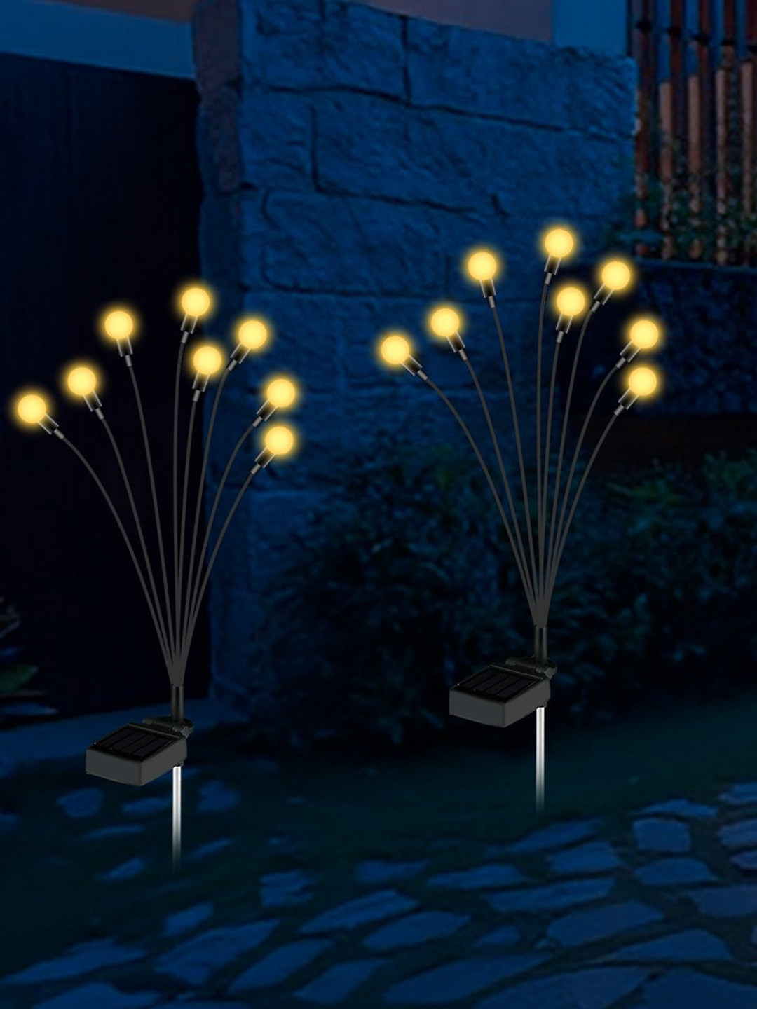

XERGY White 2 Pcs Solar Firefly Lights with 8 LED Bulbs each