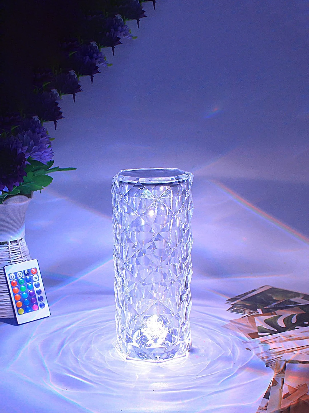 

XERGY 16 Colours RGB With Touch & Remote Control Crystal Lamp, Transparent