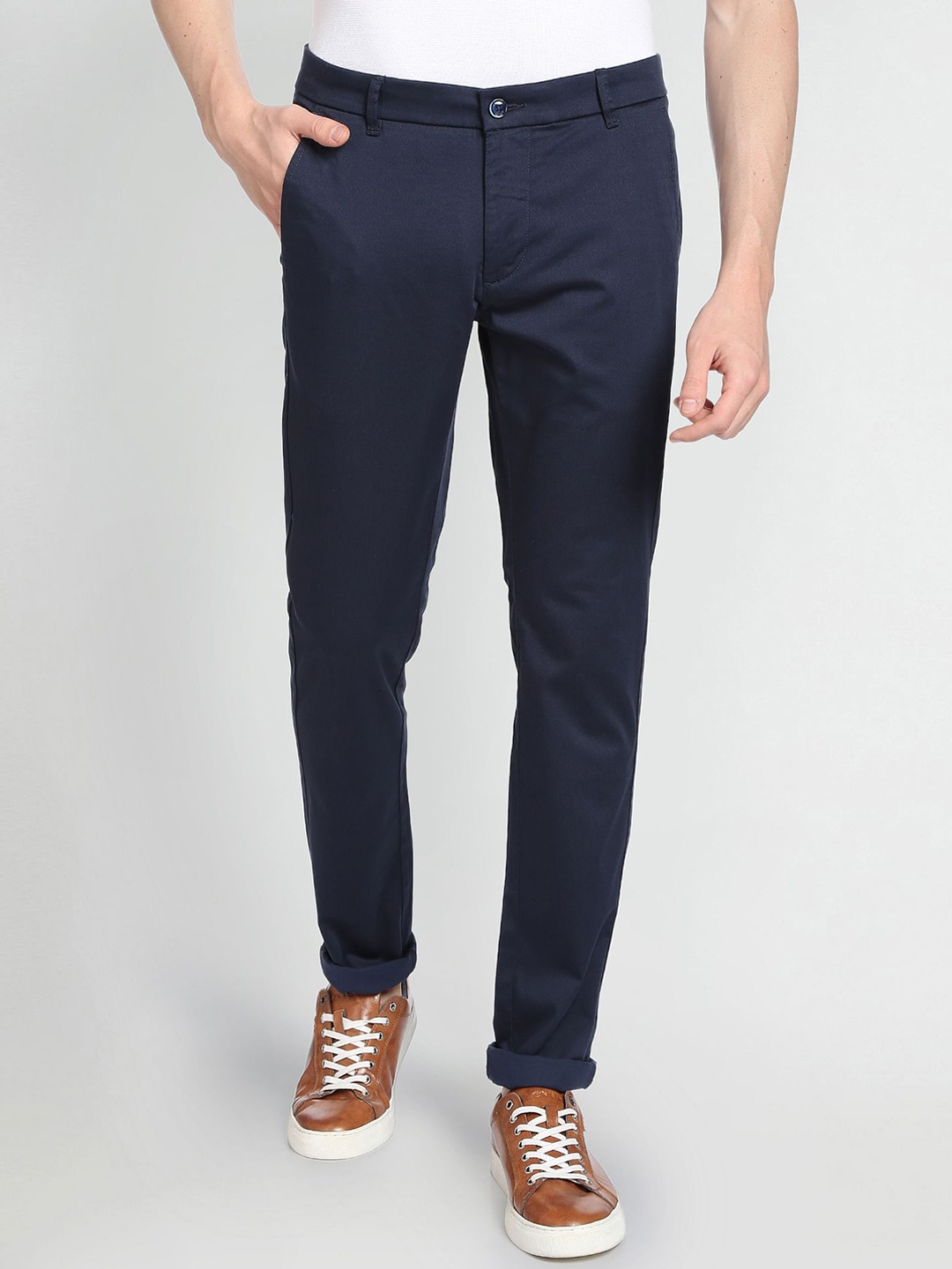 

Arrow Sport Men Cotton Slim Fit Casual Chinos, Blue