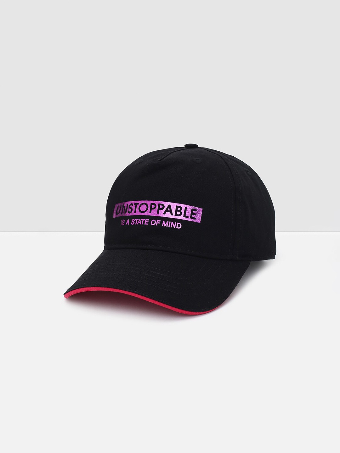

max Women Printed Pure Cotton Baseball Cap, Black