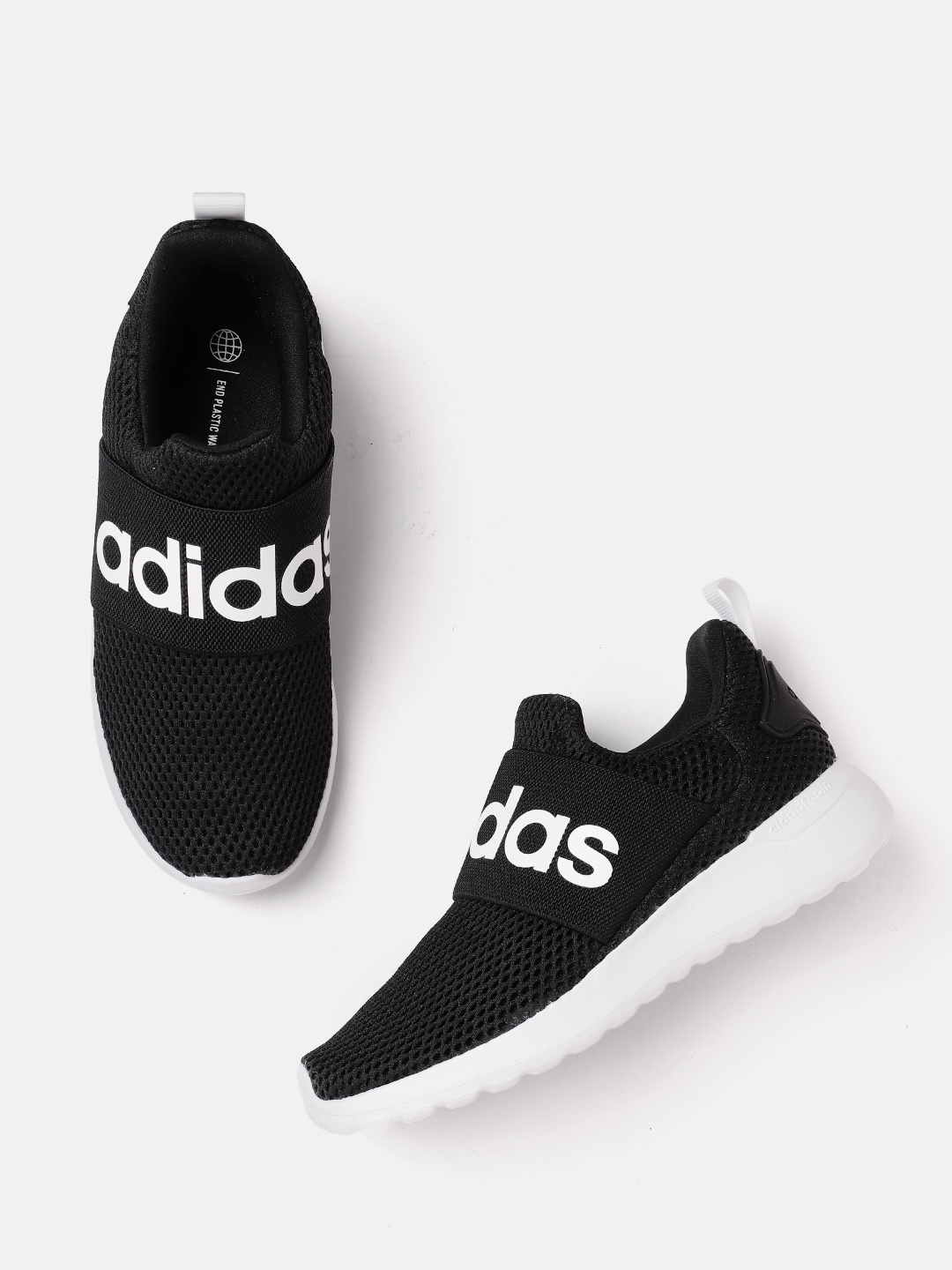 

ADIDAS Kids Woven Design Lite Racer Adapt 4.0 K Running Shoes, Black
