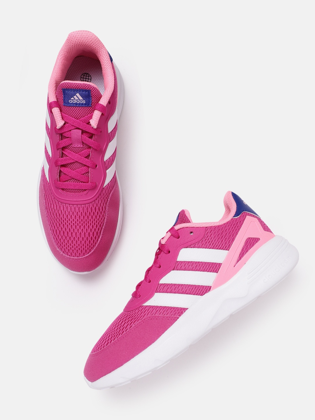 

ADIDAS Kids Woven Design Nebzed Running Shoes, Pink