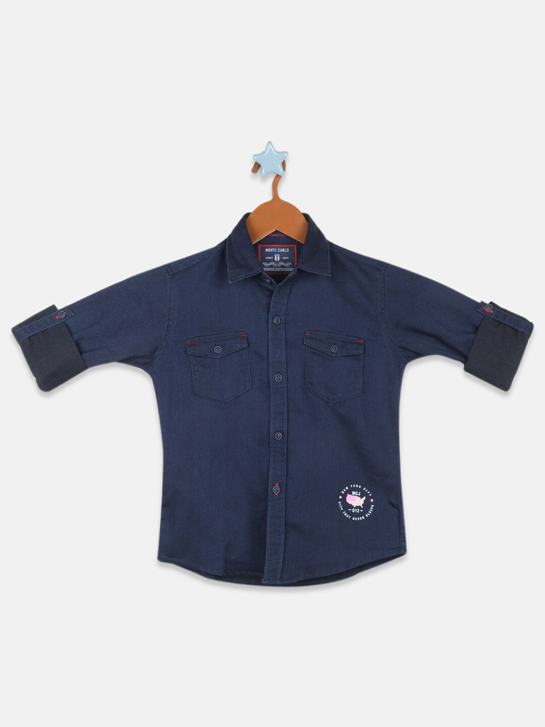 

Monte Carlo Boys Casual Pure Cotton Shirt, Navy blue