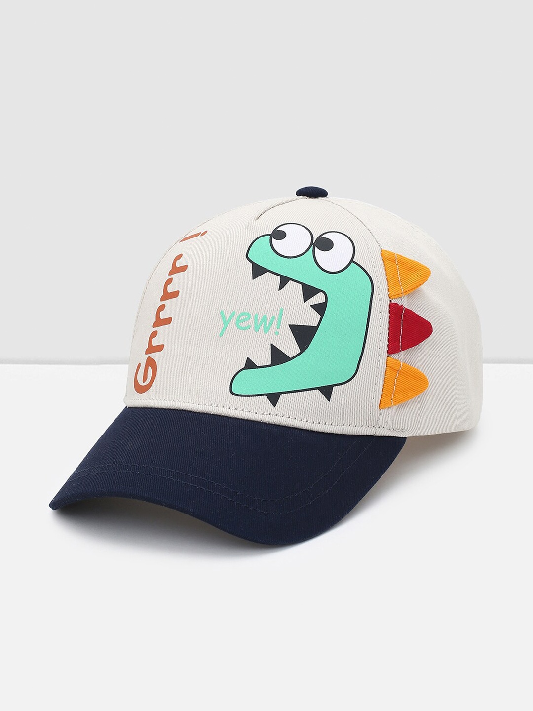 

max Boys Printed Pure Cotton Baseball Cap, Grey