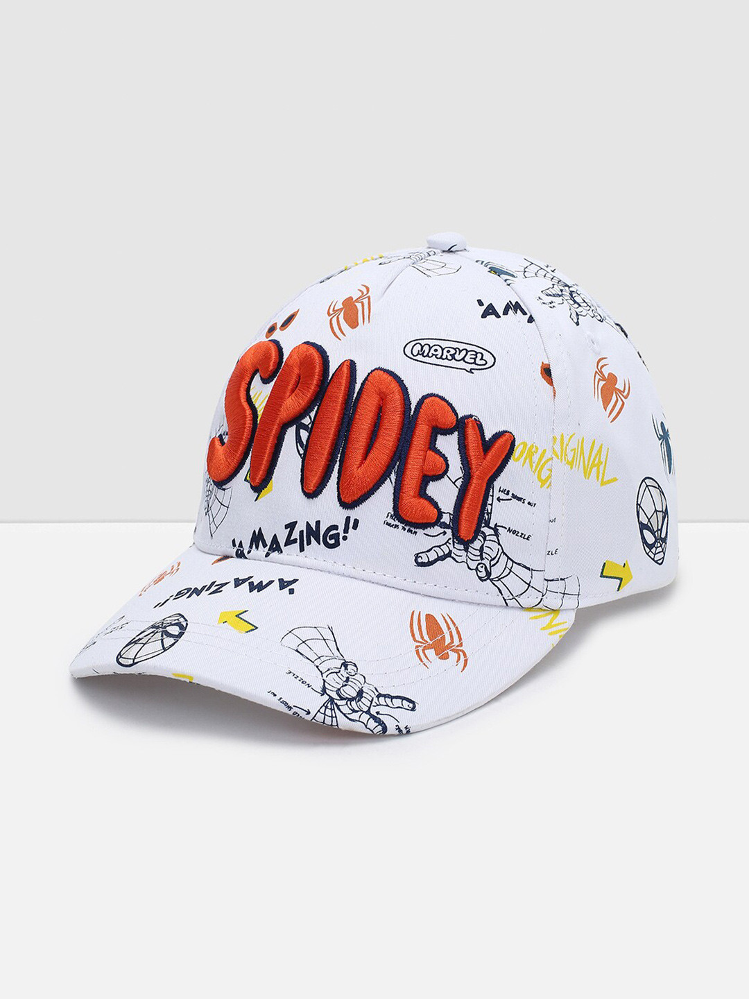 

max Boys Printed Pure Cotton Baseball Cap, White