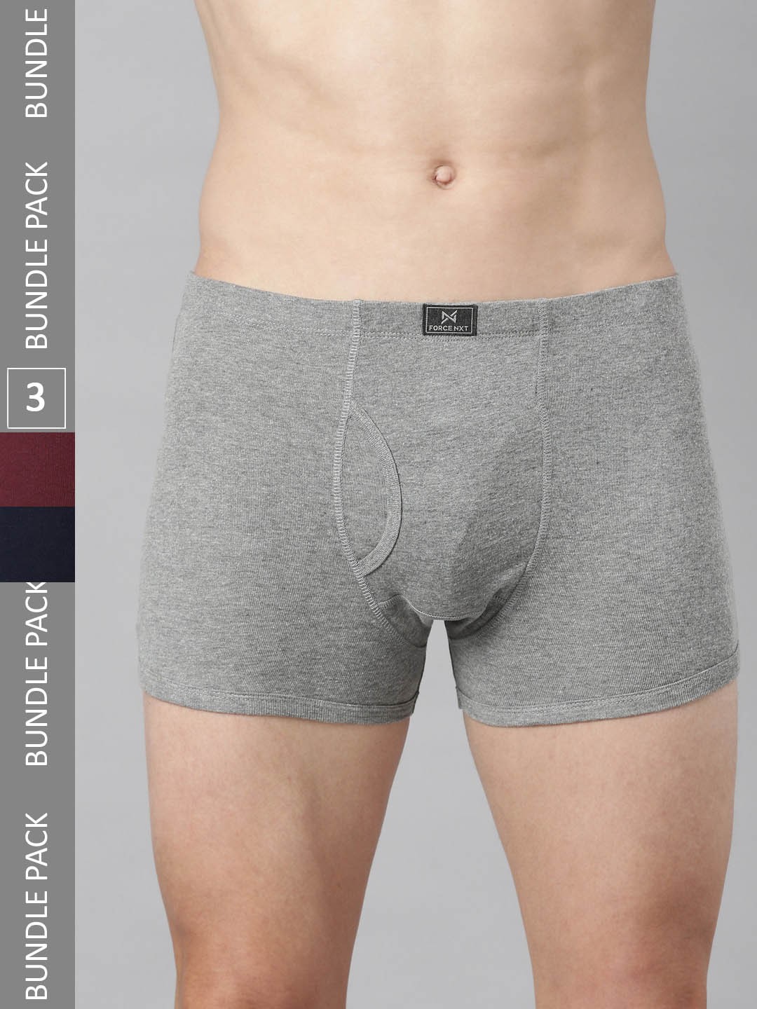 

Force NXT Men Pack Of 3 Assorted Cotton Trunks With ULTRA FRESH Technology