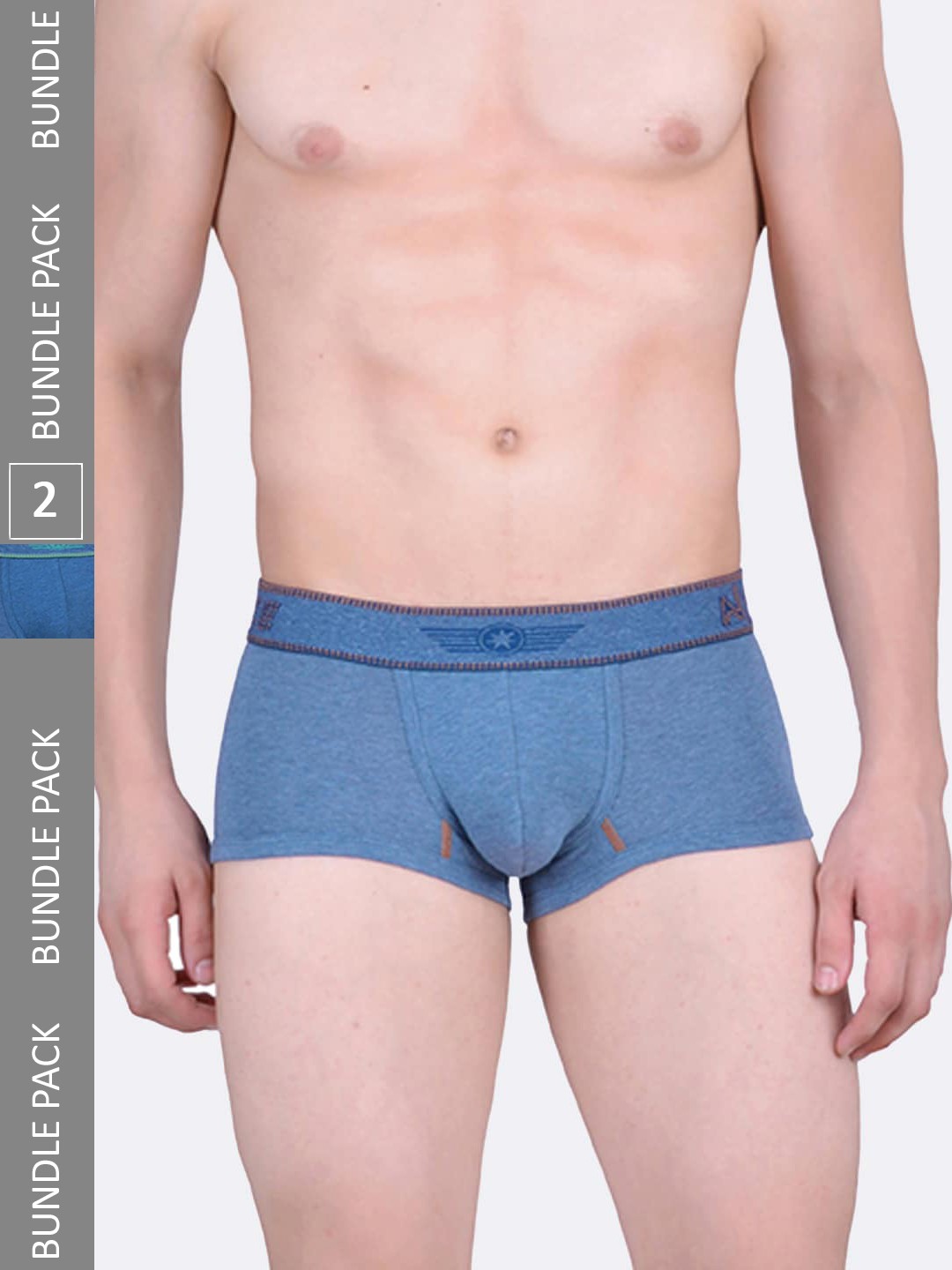 

Force NXT Men Pack of 2 Assorted Cotton Trunks With ULTRA FRESH Technology, Blue