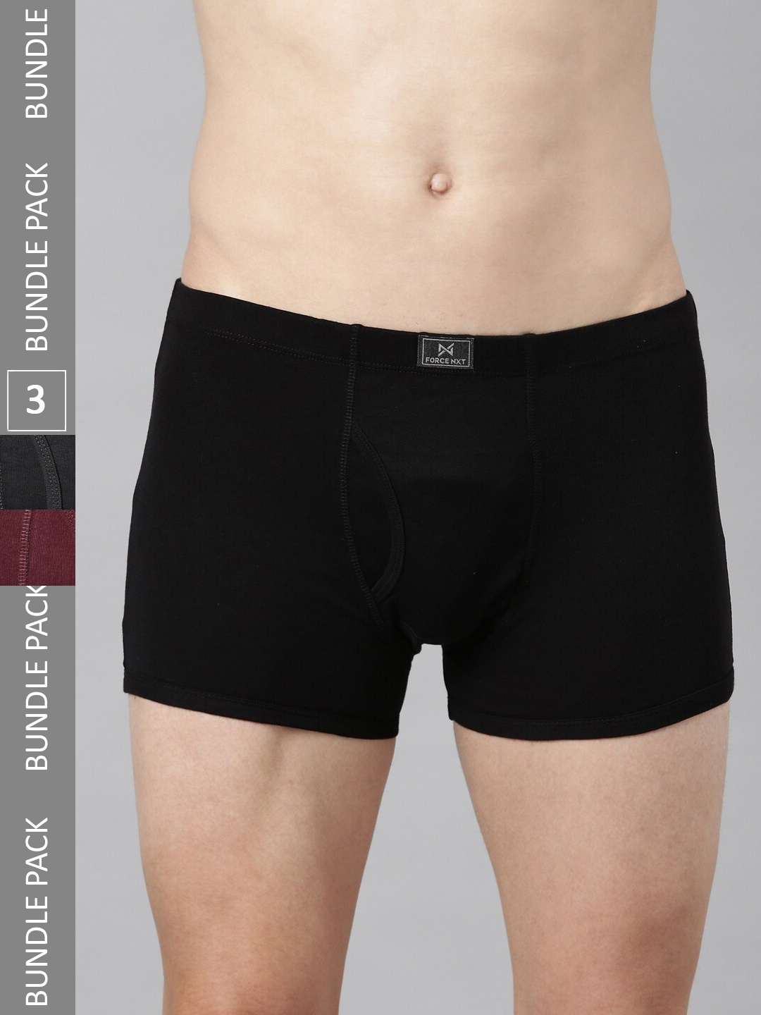 

Force NXT Men Pack Of 3 Assorted Cotton Trunks With ULTRA FRESH Technology