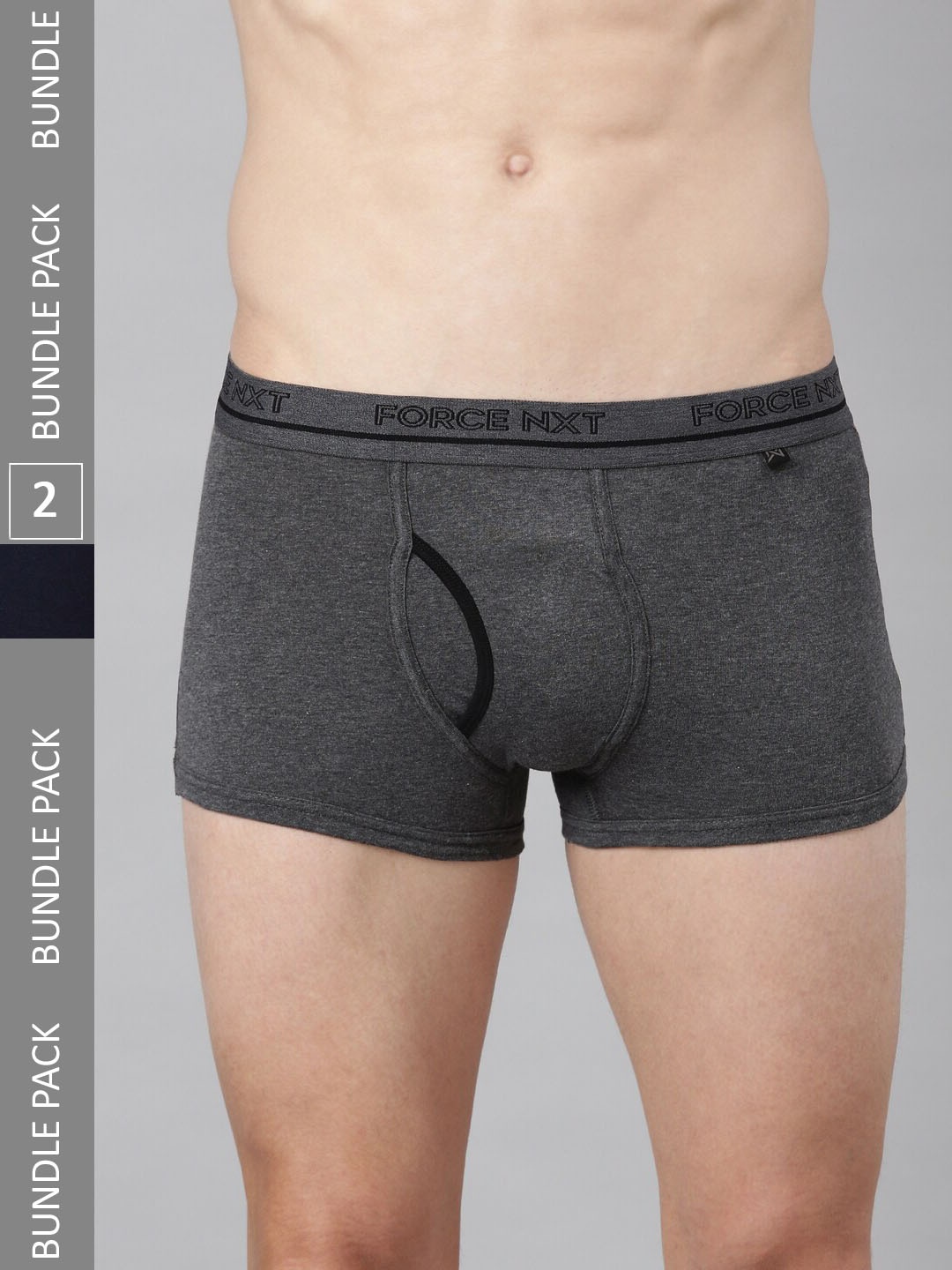 

Force NXT Men Pack Of 2 Assorted Pure Cotton Premium Trunks MNFF-133-R3-NAVY-GREY-PO2