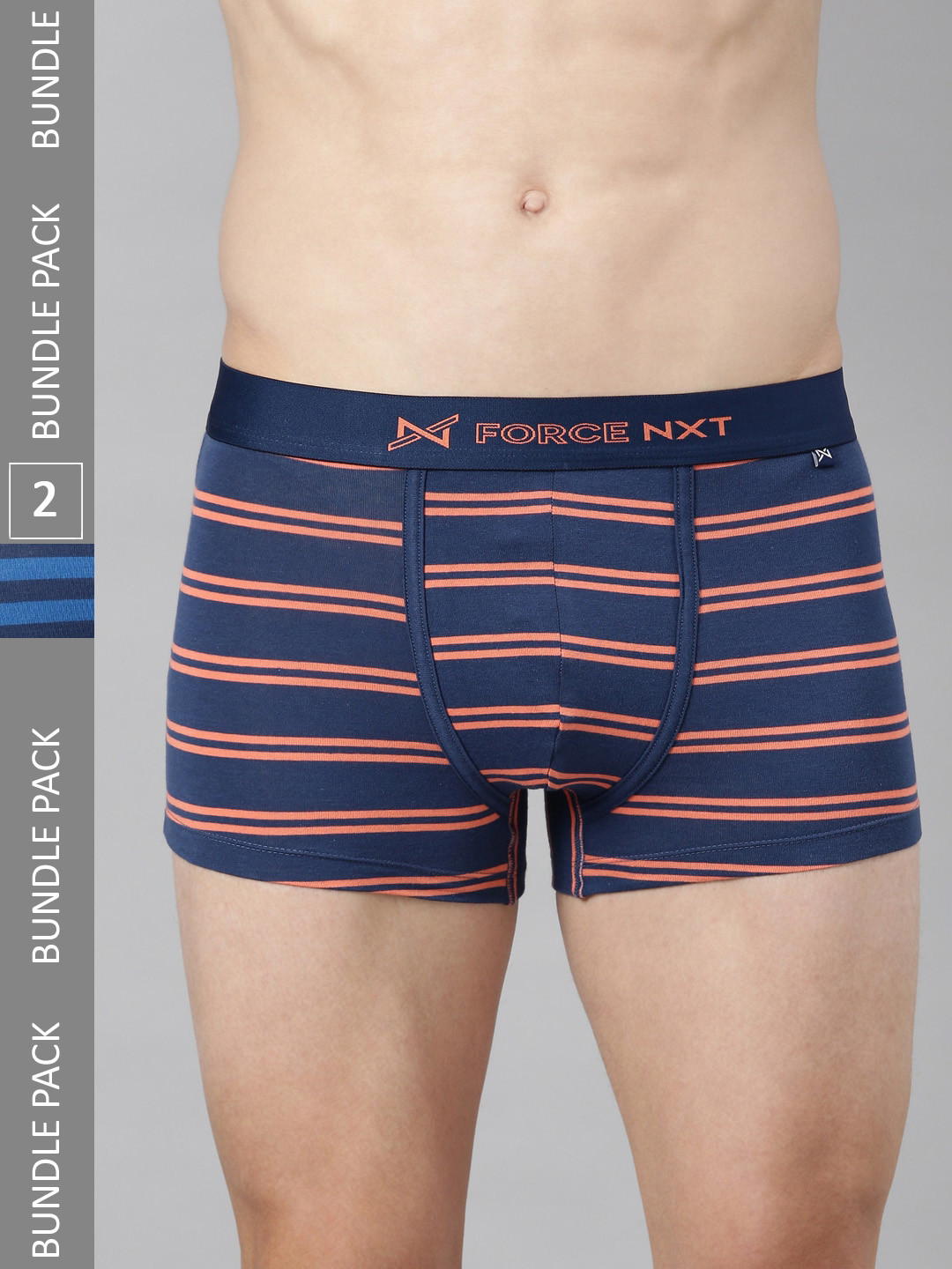

Force NXT Men Pack Of 2 Assorted Striped Cotton Trunks With ULTRA FRESH Technology