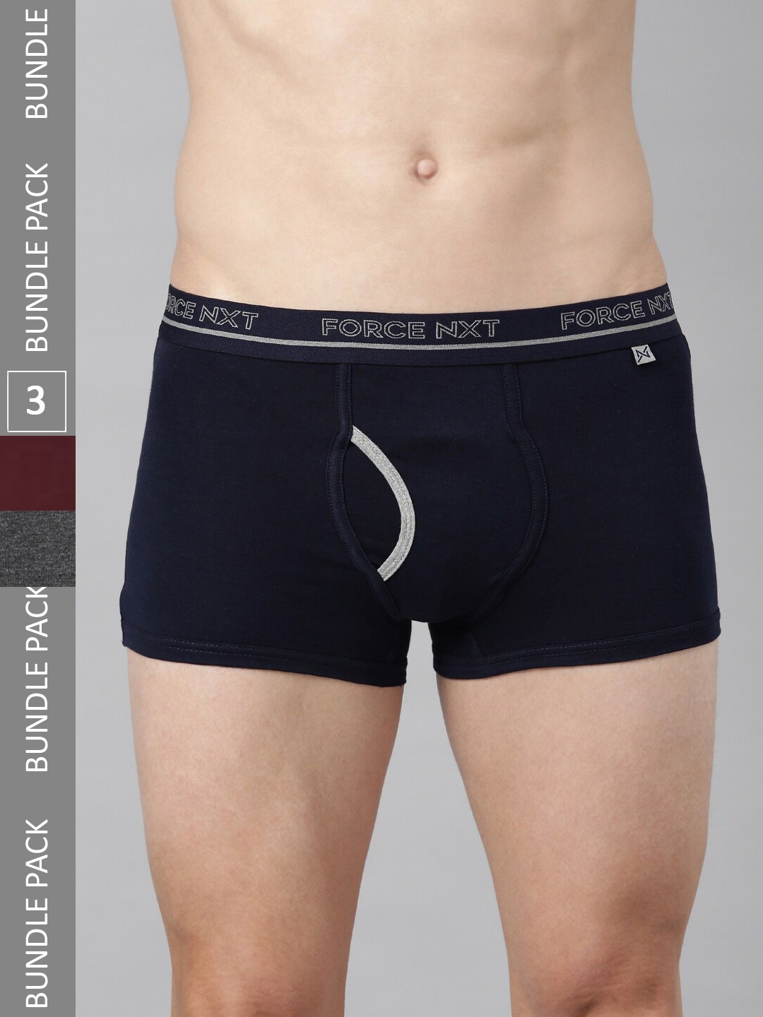 Force NXT Men Pack Of 3 Assorted Cotton Trunks