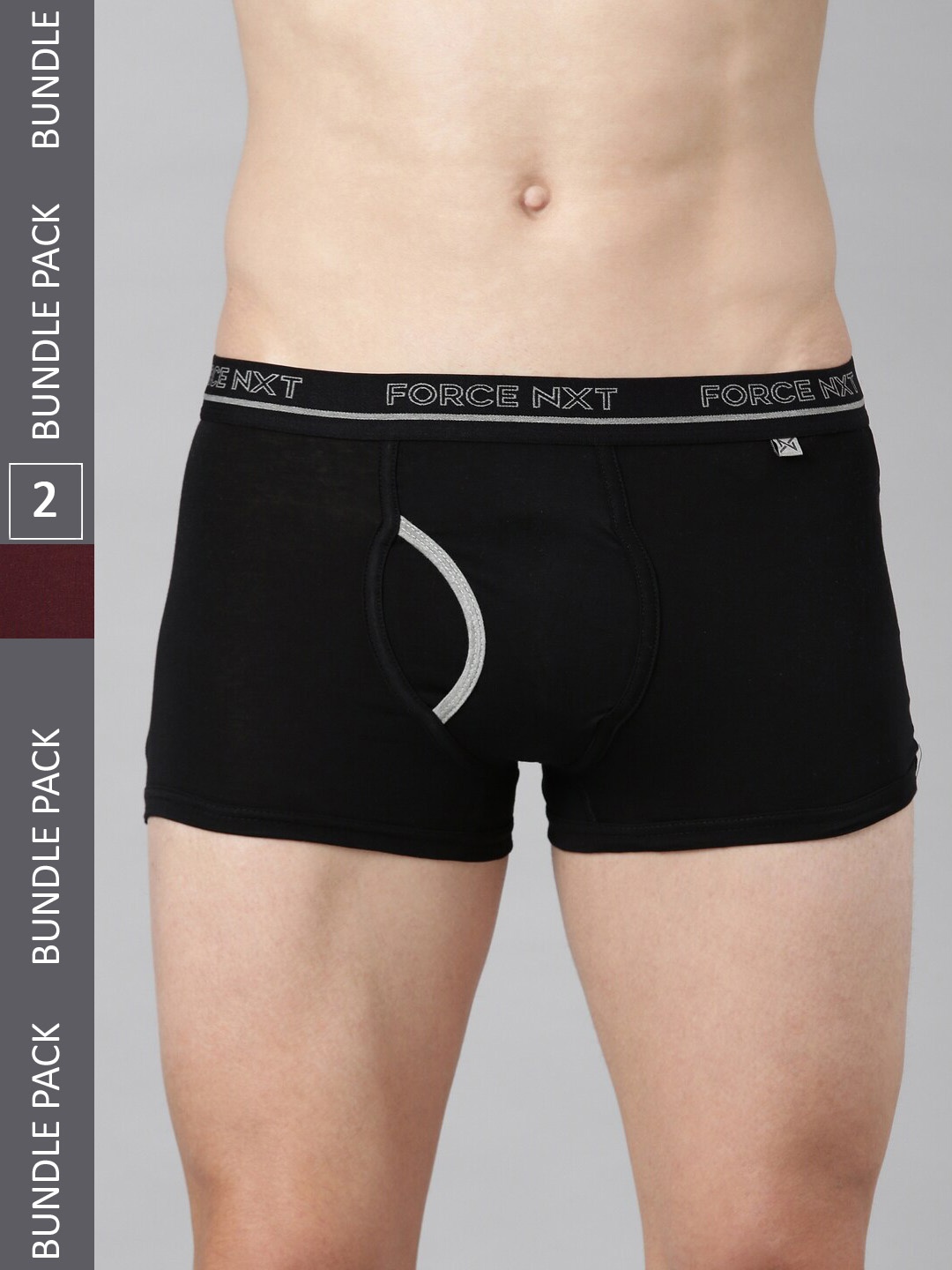 

Force NXT Men Pack Of 2 Outer Elastic Short Trunks MNFF-133-R3, Black