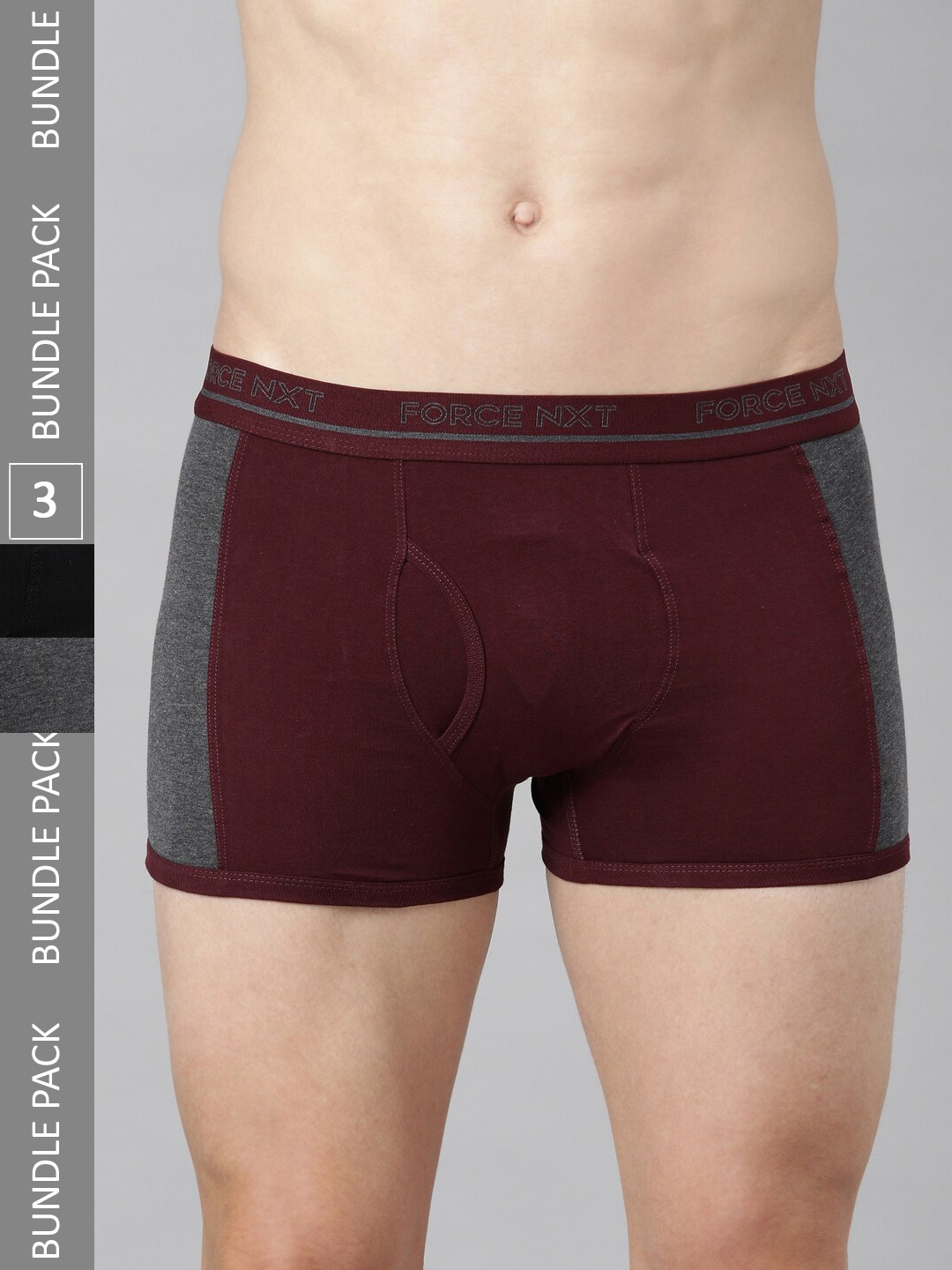 

Force NXT Men Pack Of 3 Assorted Cotton Trunks