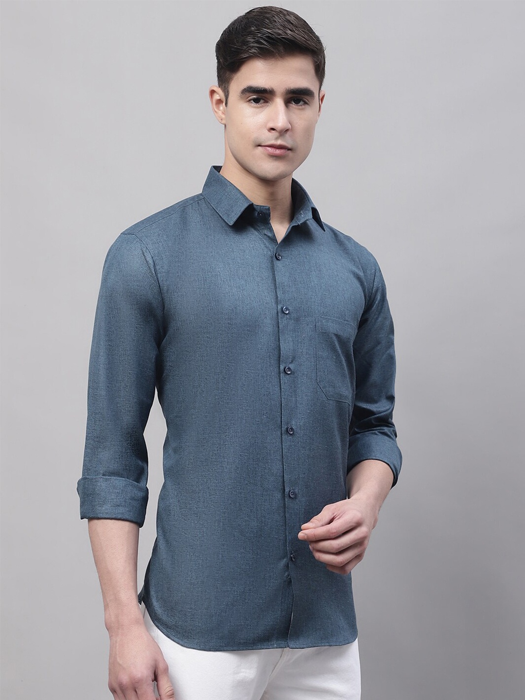 

JAINISH Men Spread Collar Casual Shirt, Teal
