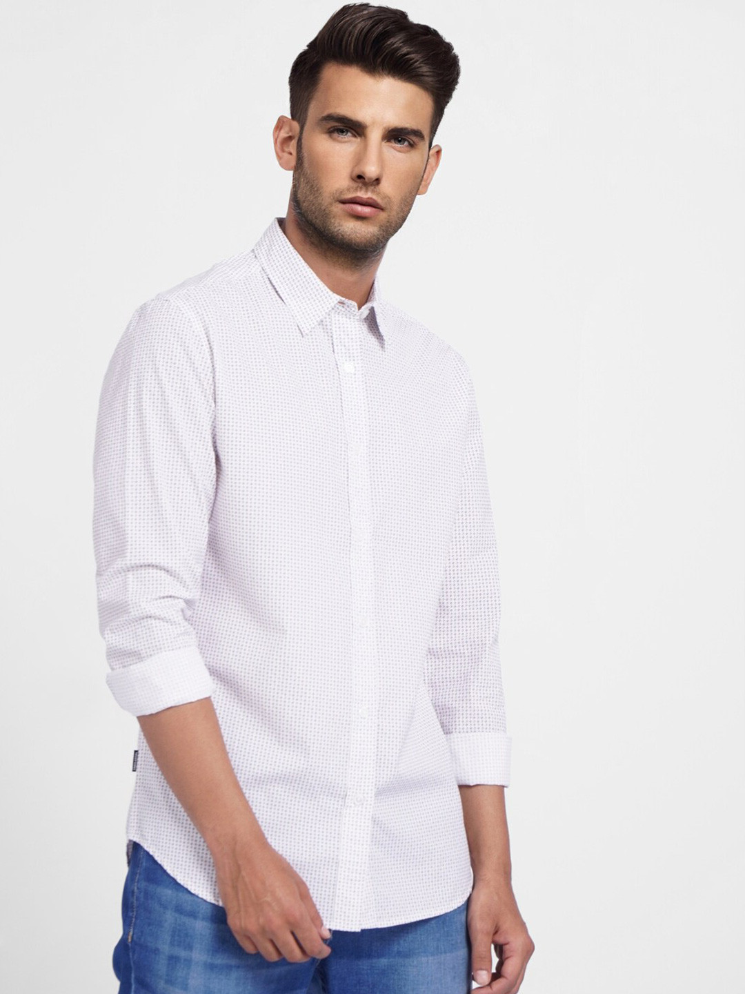 

Jack & Jones Men Printed Cotton Casual Shirt, White