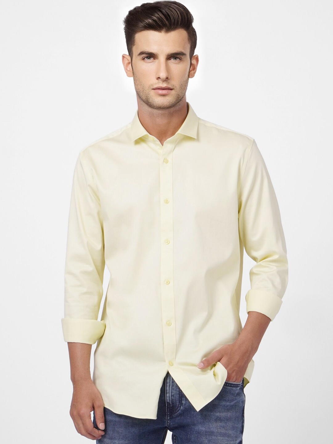 

Jack & Jones Men Casual Cotton Shirt, Yellow