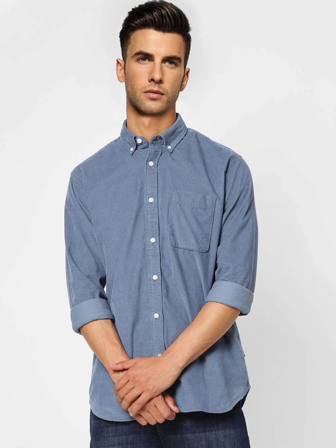 

Jack & Jones Men Casual Cotton Shirt, Blue