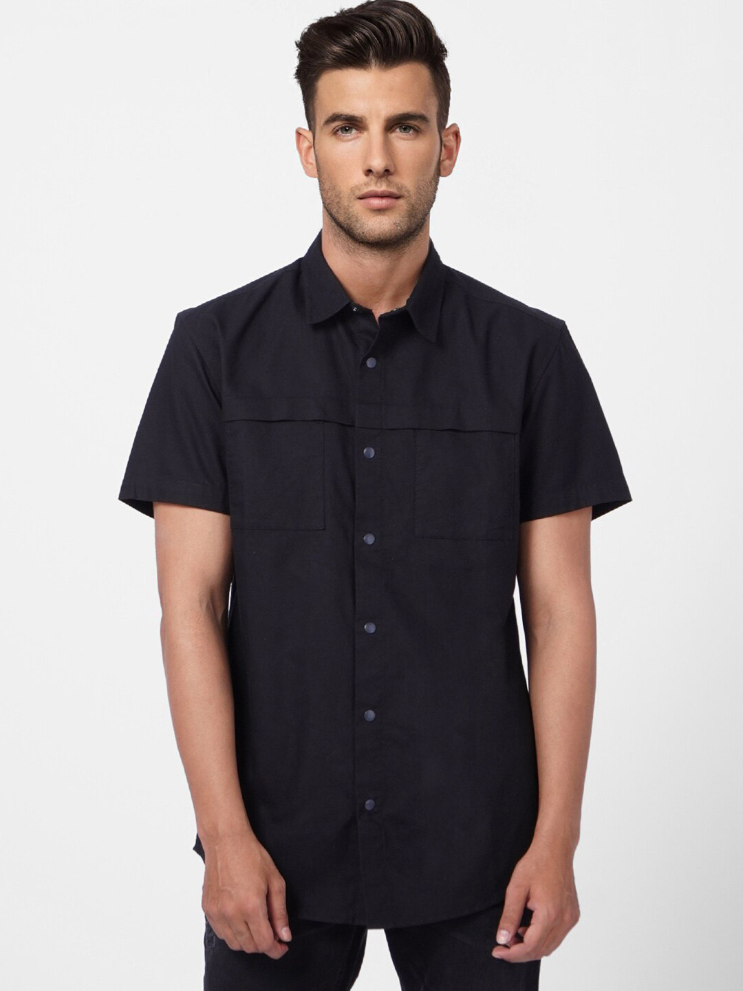 

Jack & Jones Men Casual Cotton Shirt, Black