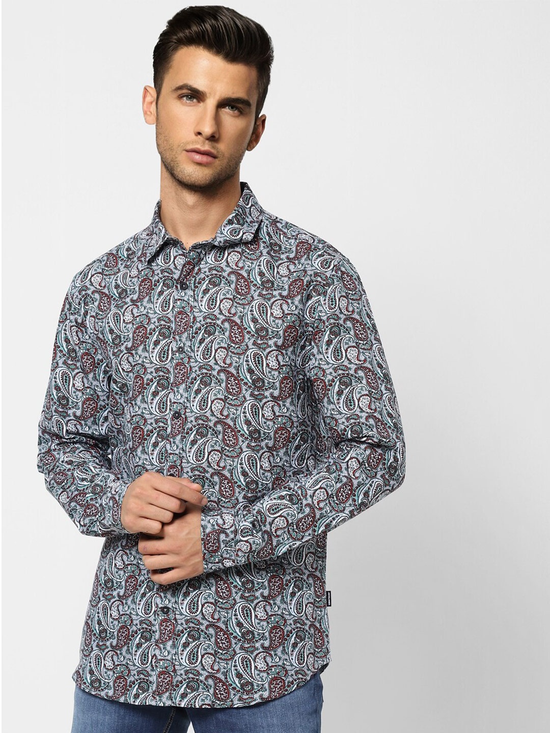 

Jack & Jones Men Printed Casual Cotton Shirt, Green