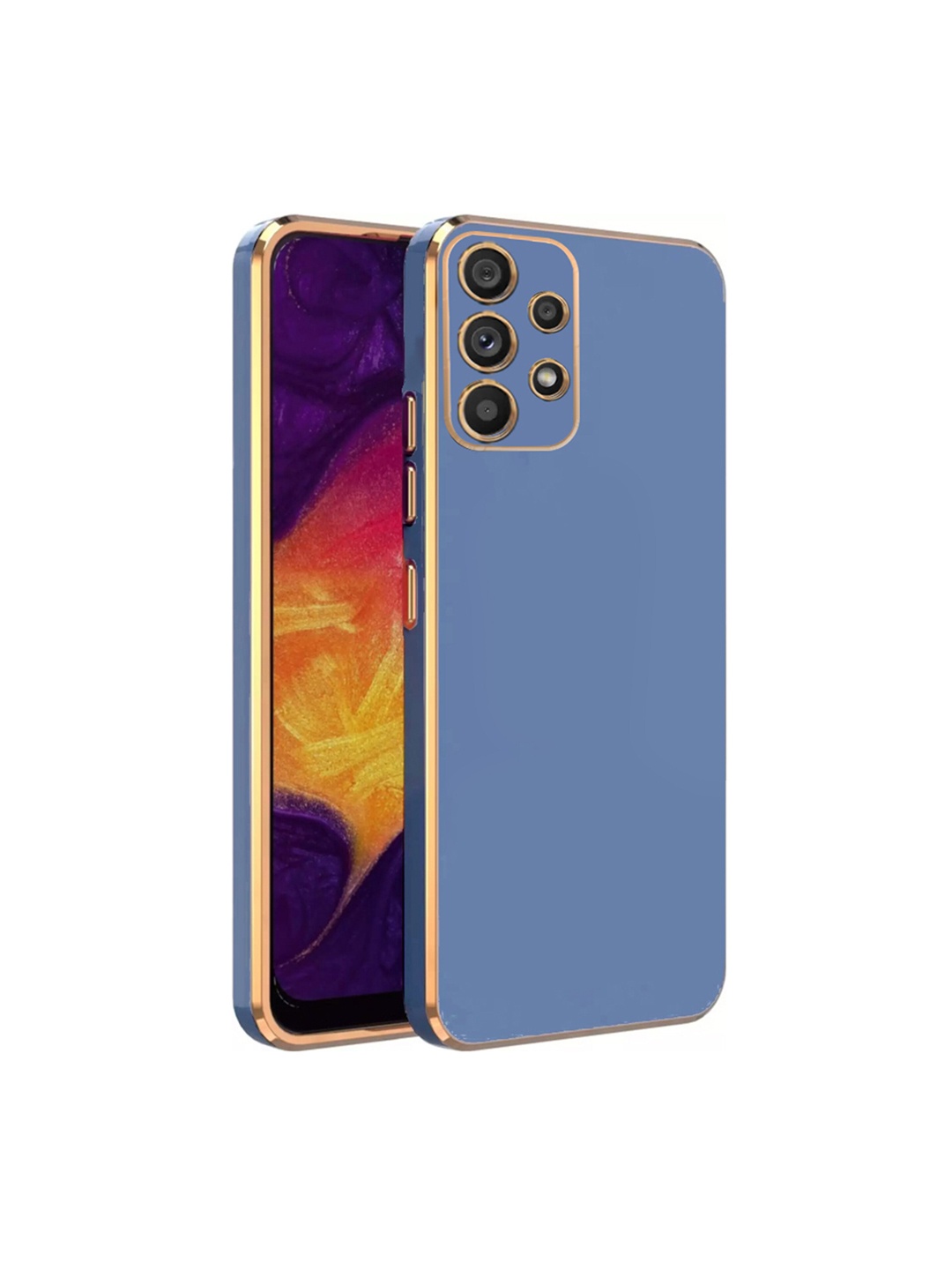 

Karwan Electroplated Chrome 6D Samsung A33 5G Phone Back Cover, Blue