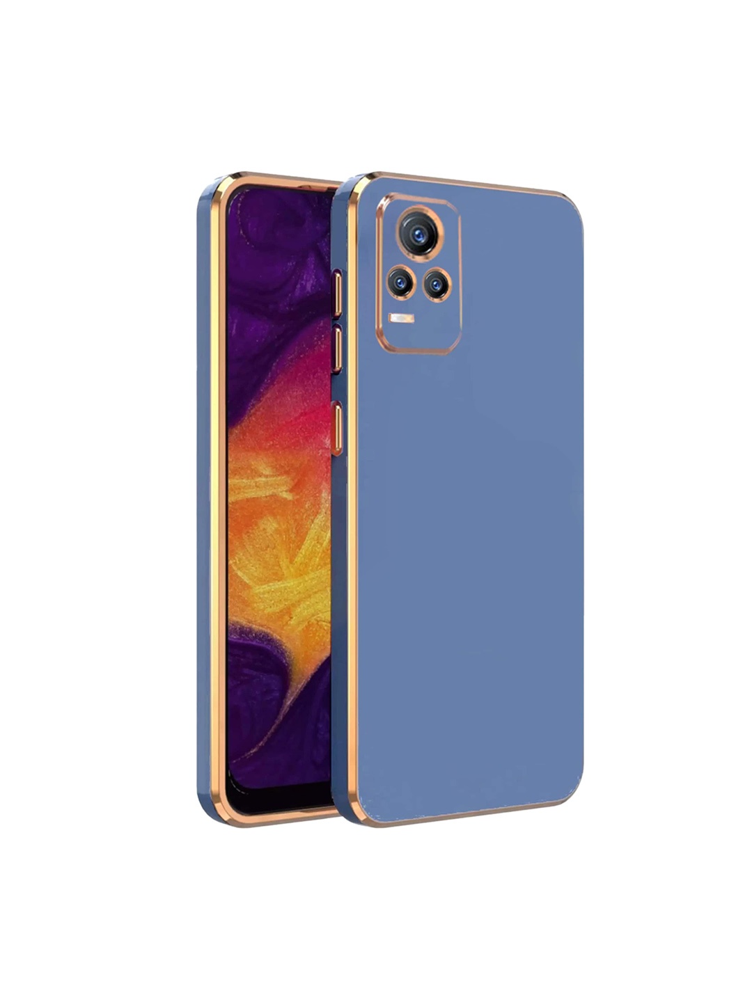 

Karwan Vivo Y73 4G Electroplated Chrome 6D Back Cover, Blue