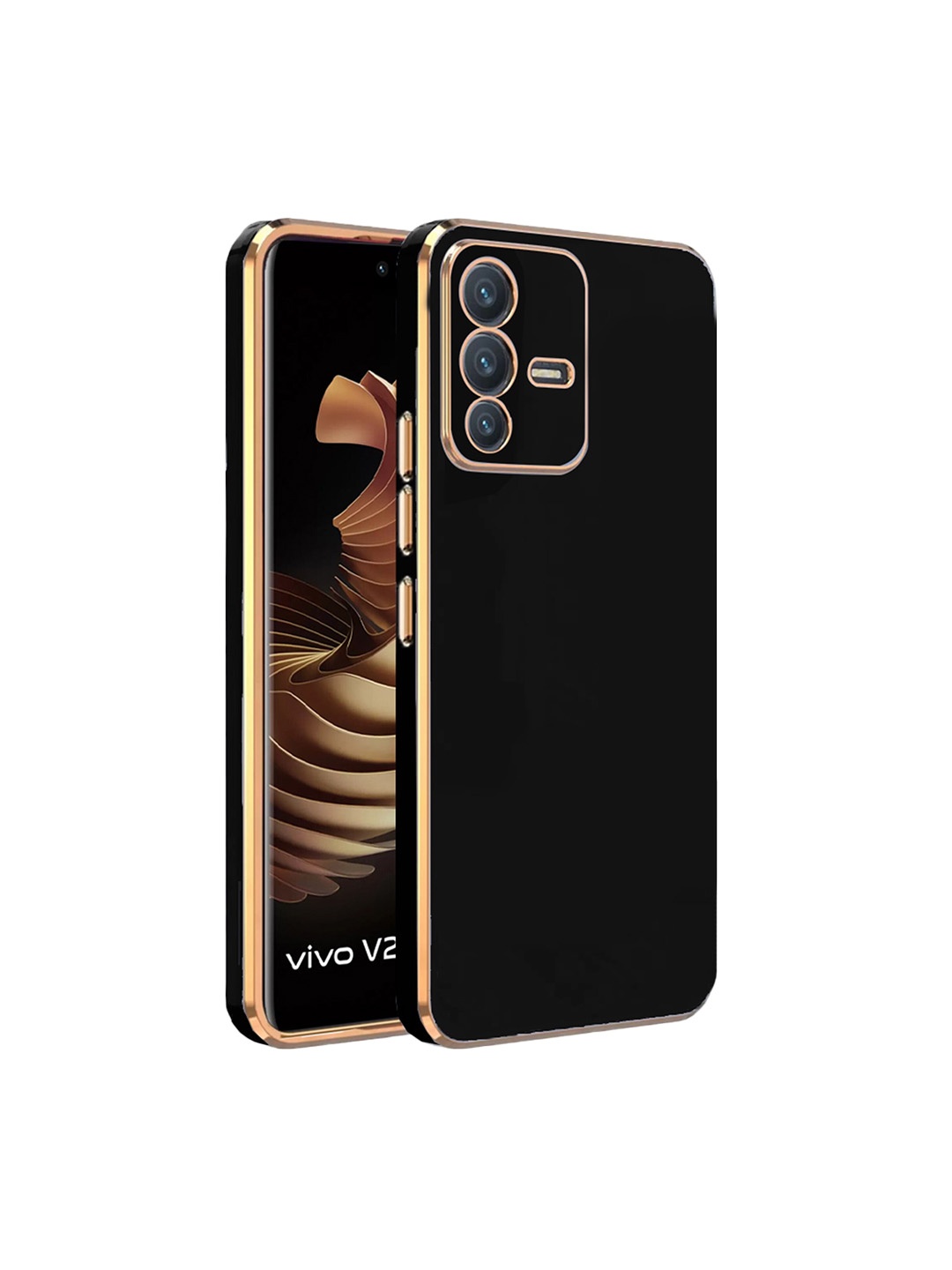 

Karwan Vivo V23 Electroplated Chrome 6D Back Cover, Black