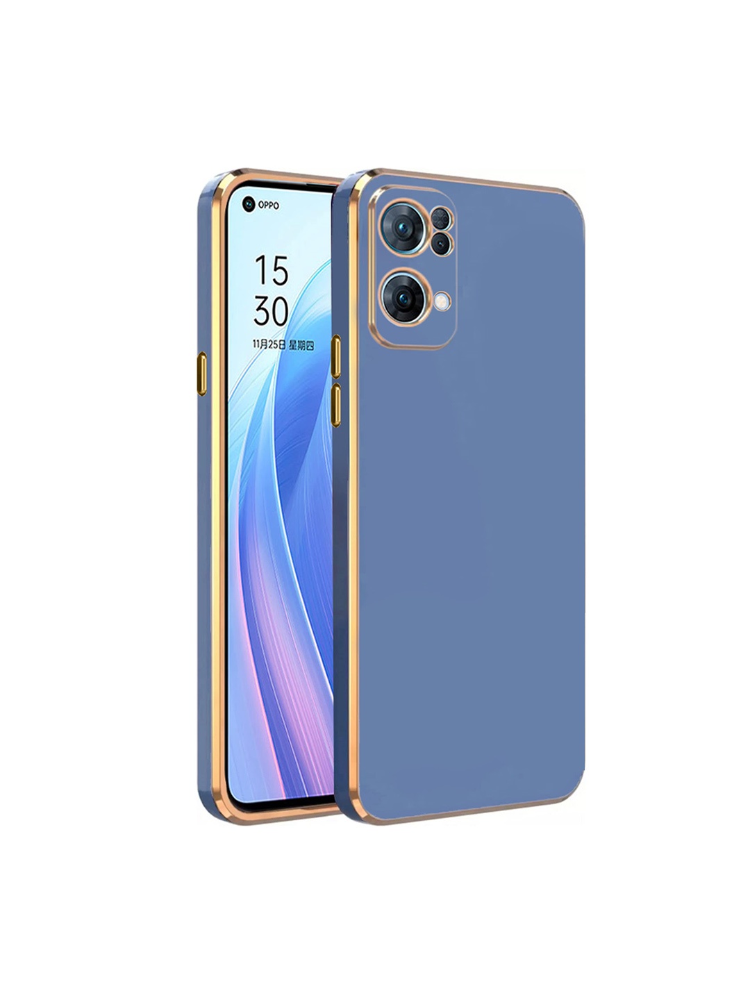 

Karwan Blue Electroplated Chrome Oppo RENO 7 PRO 6D Back Cover