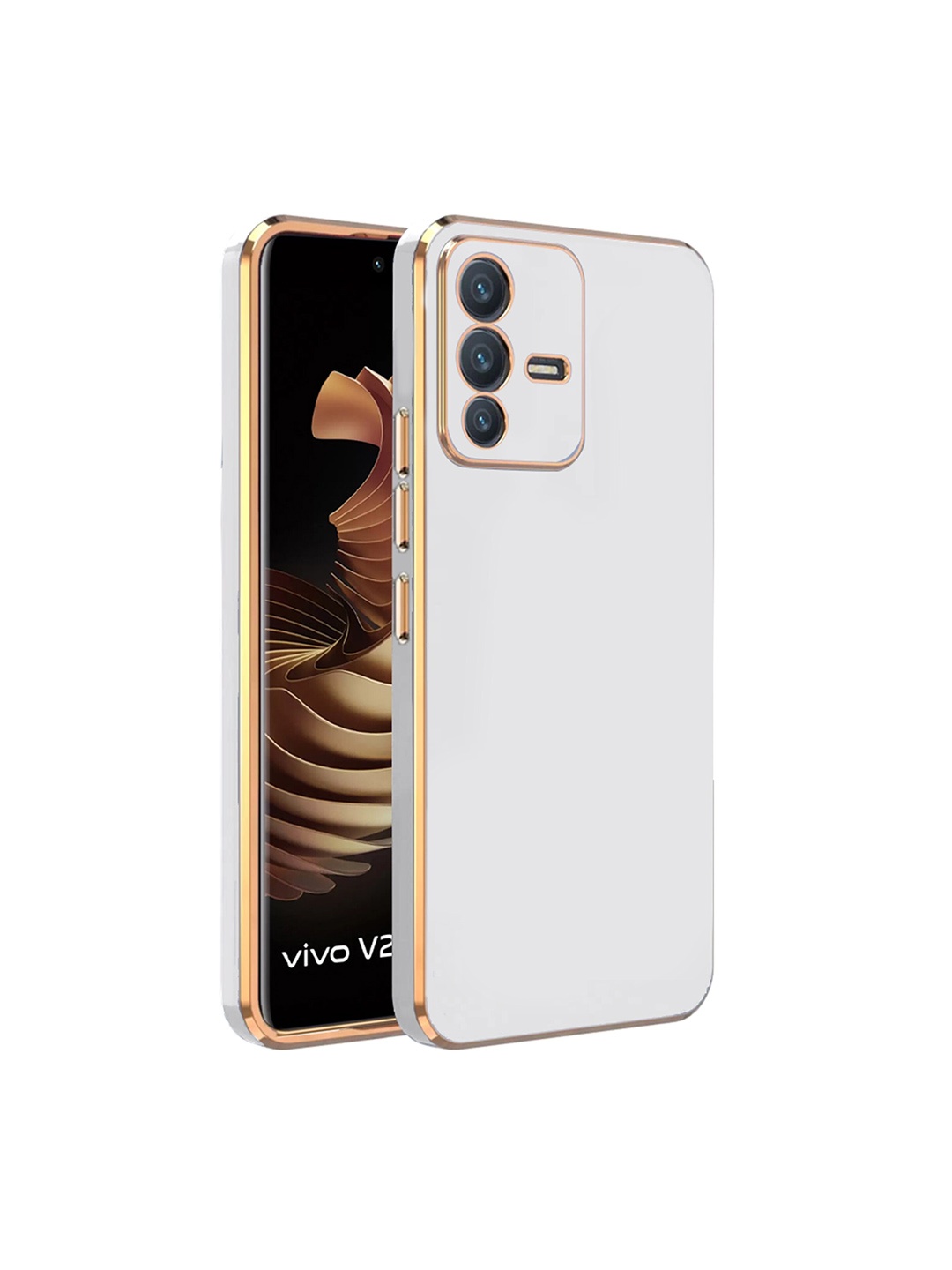 

KARWAN Electroplated Chrome 6D Vivo S12 Phone Back Cover, White