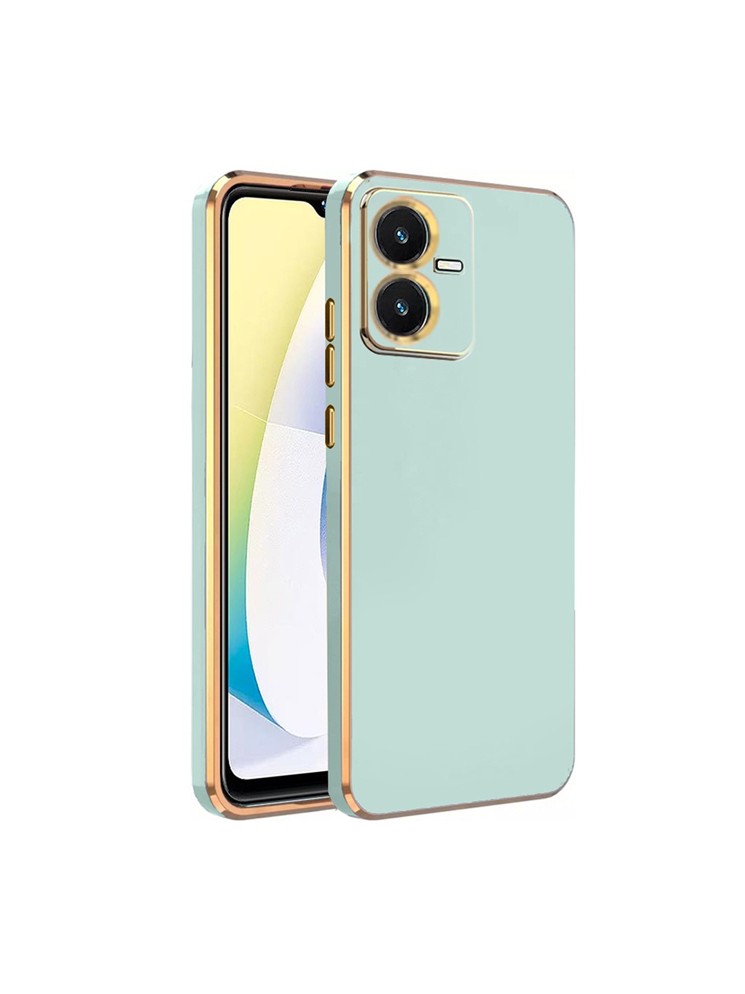 

KARWAN Electroplated Chrome 6D Vivo Y22S Phone Back Cover, Green