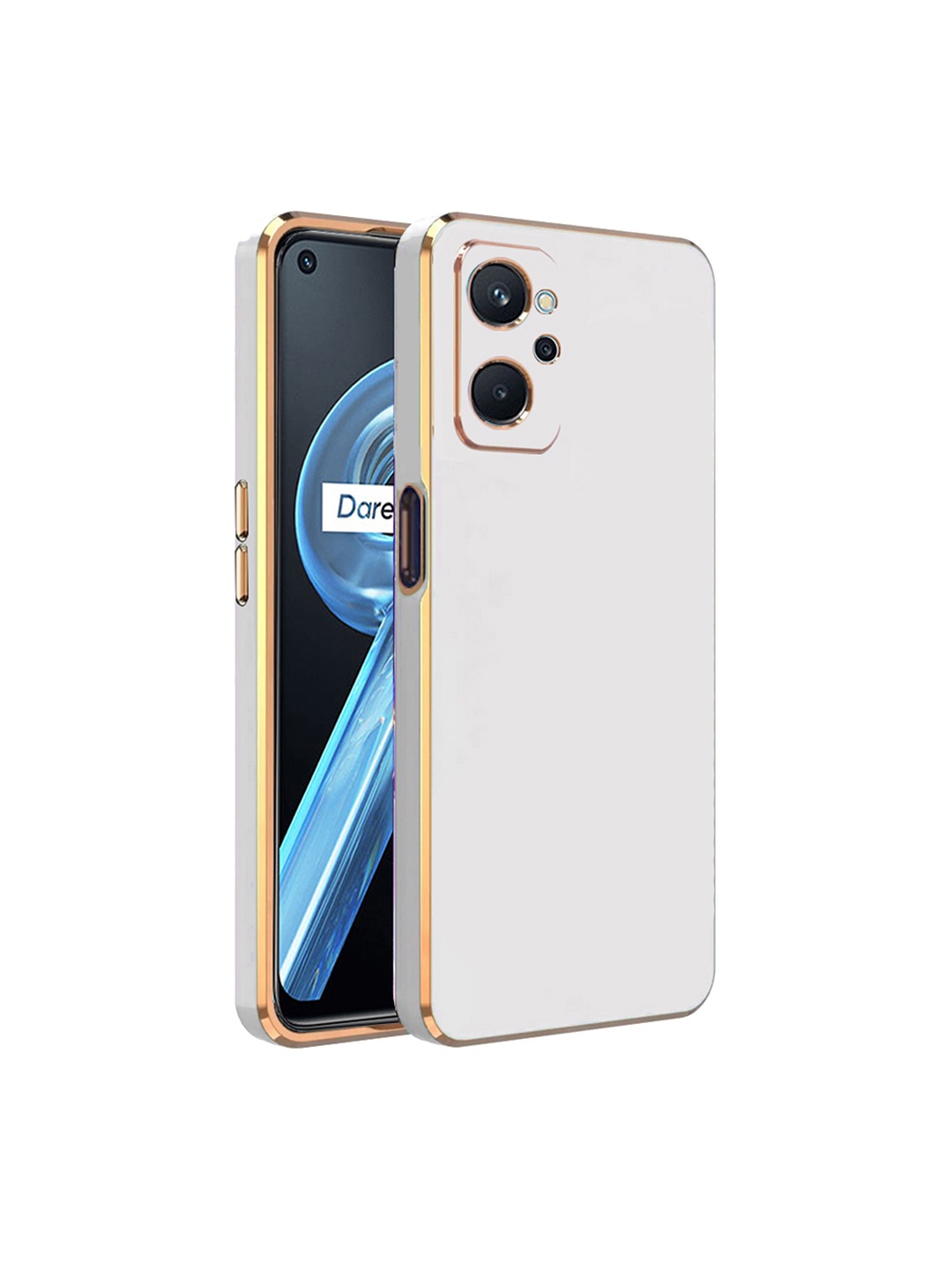 

KARWAN Electroplated Chrome 6D Realme 9i 4G Phone Back Cover, White