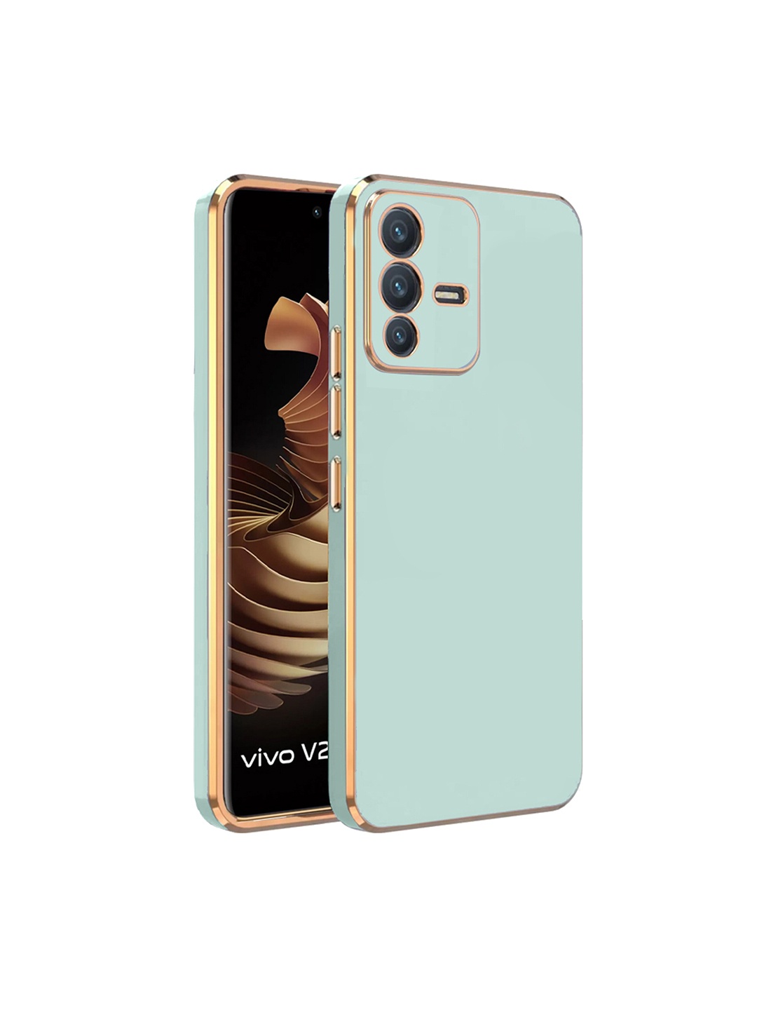 

Karwan Electroplated Chrome 6D Vivo V23 5G Phone Back Cover, Green